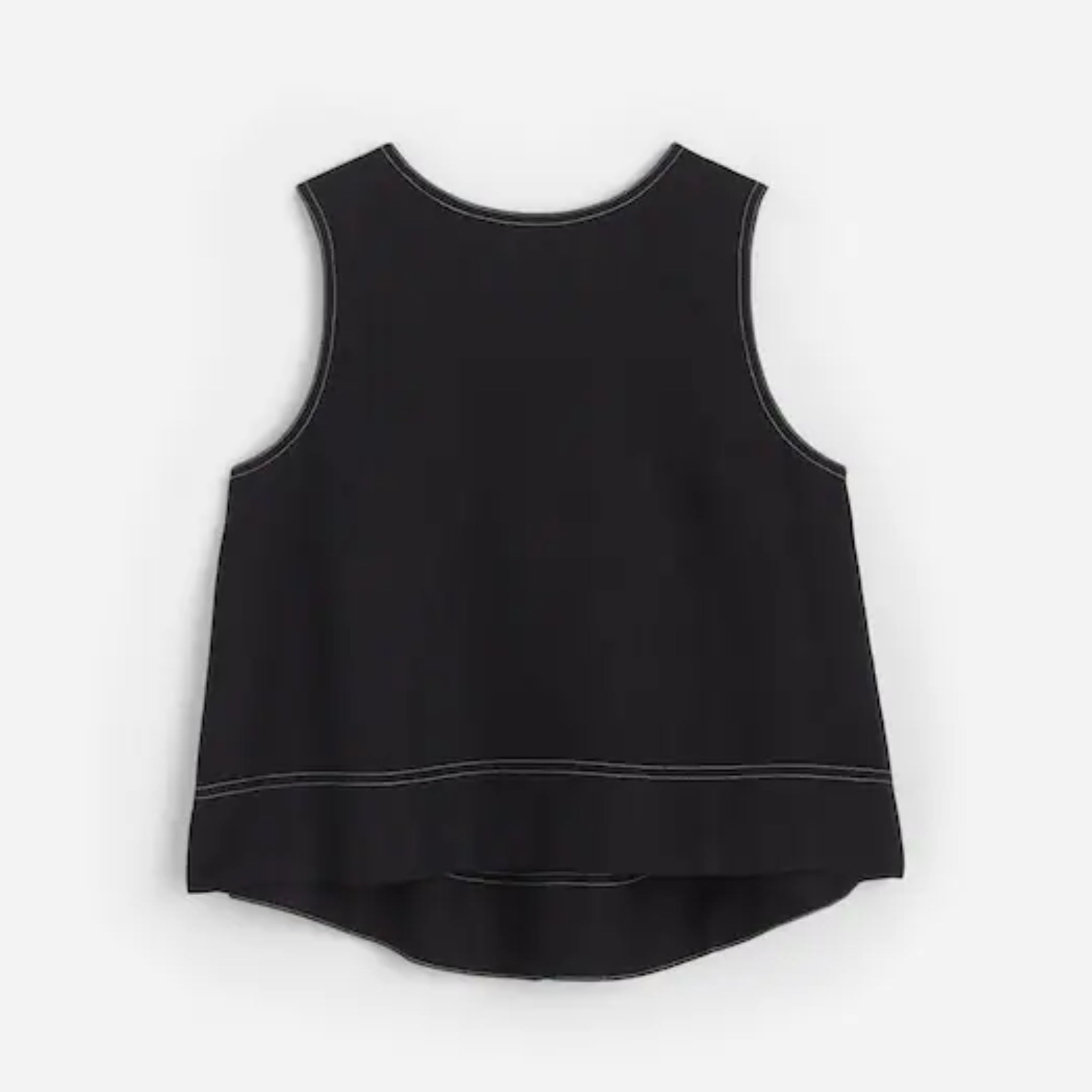 MADEWELL Linen Pleated Shell Top Women’s XS / S Jet Black Minimalist Chic Blouse