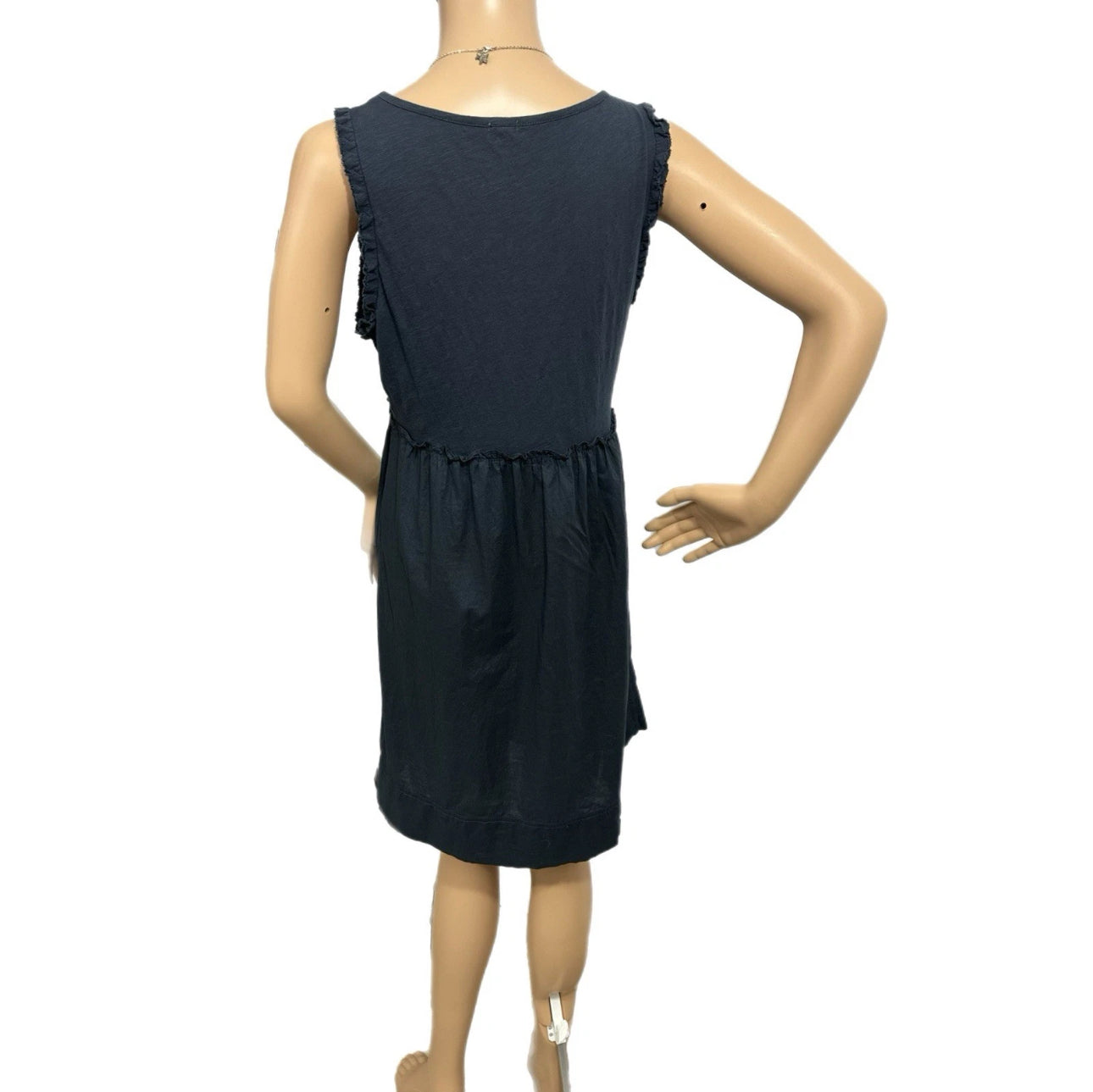 J. Crew Women's Sleeveless Cotton Dress Navy Summer Coastal Chic Knee Hem Sz M