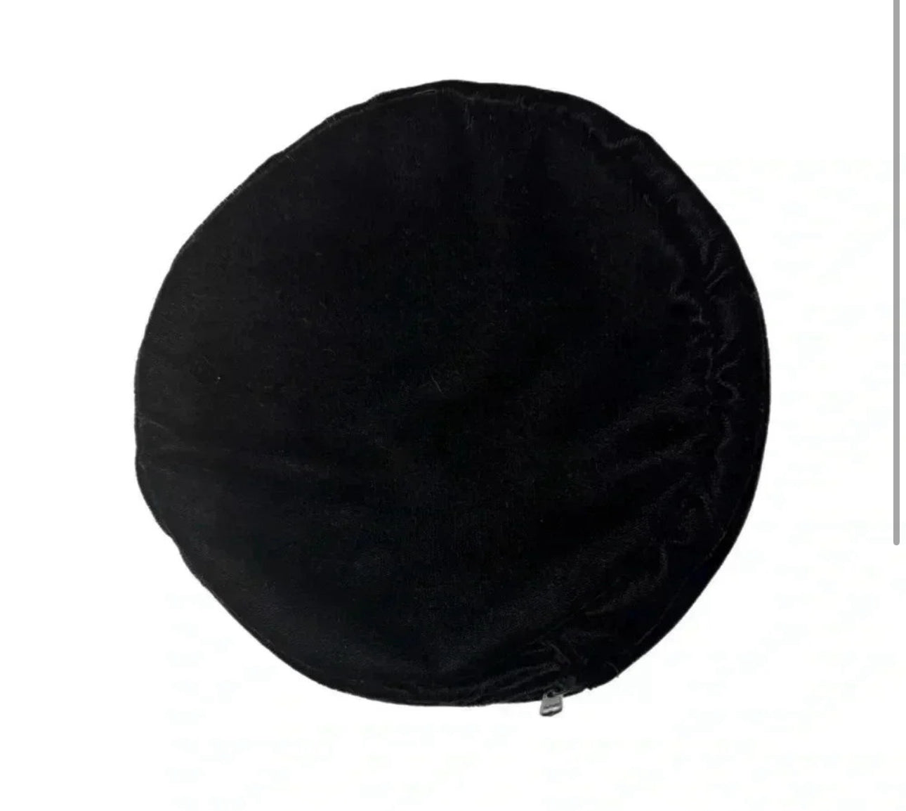 Vintage Beautifully Embroidered Black Velvet Makeup Bag – Zip Pouch 7”