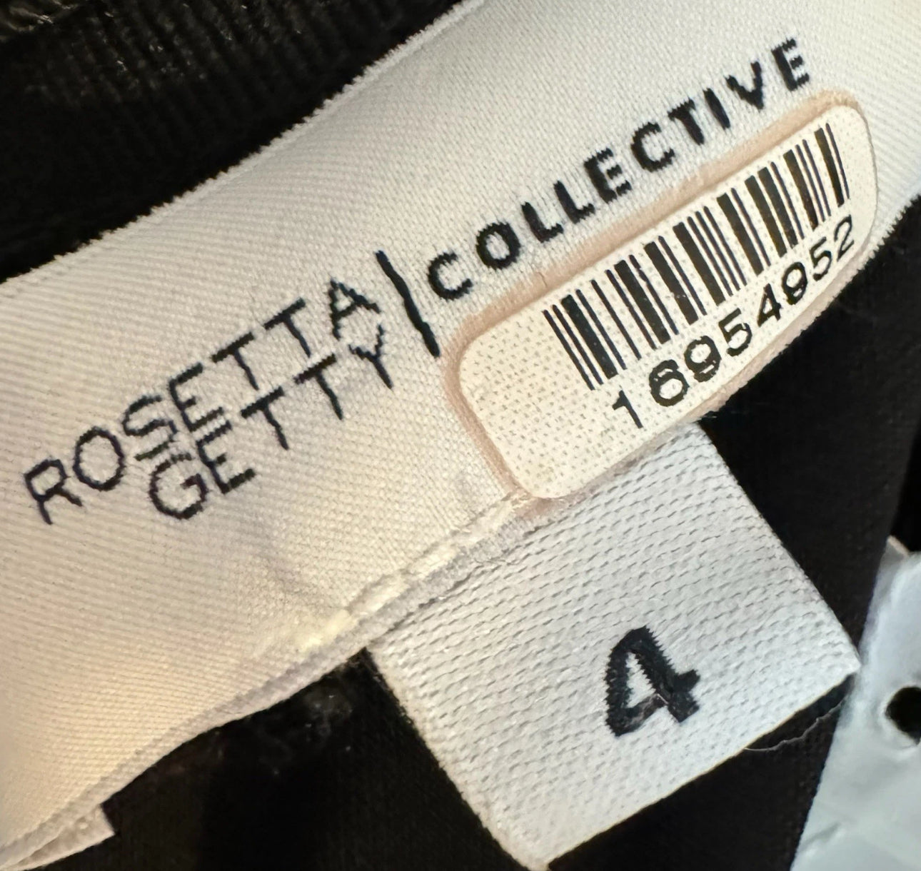 Rosetta Getty Collective Off Shoulder Black Ruched Midi Dress Sz 4 | MSRP $485