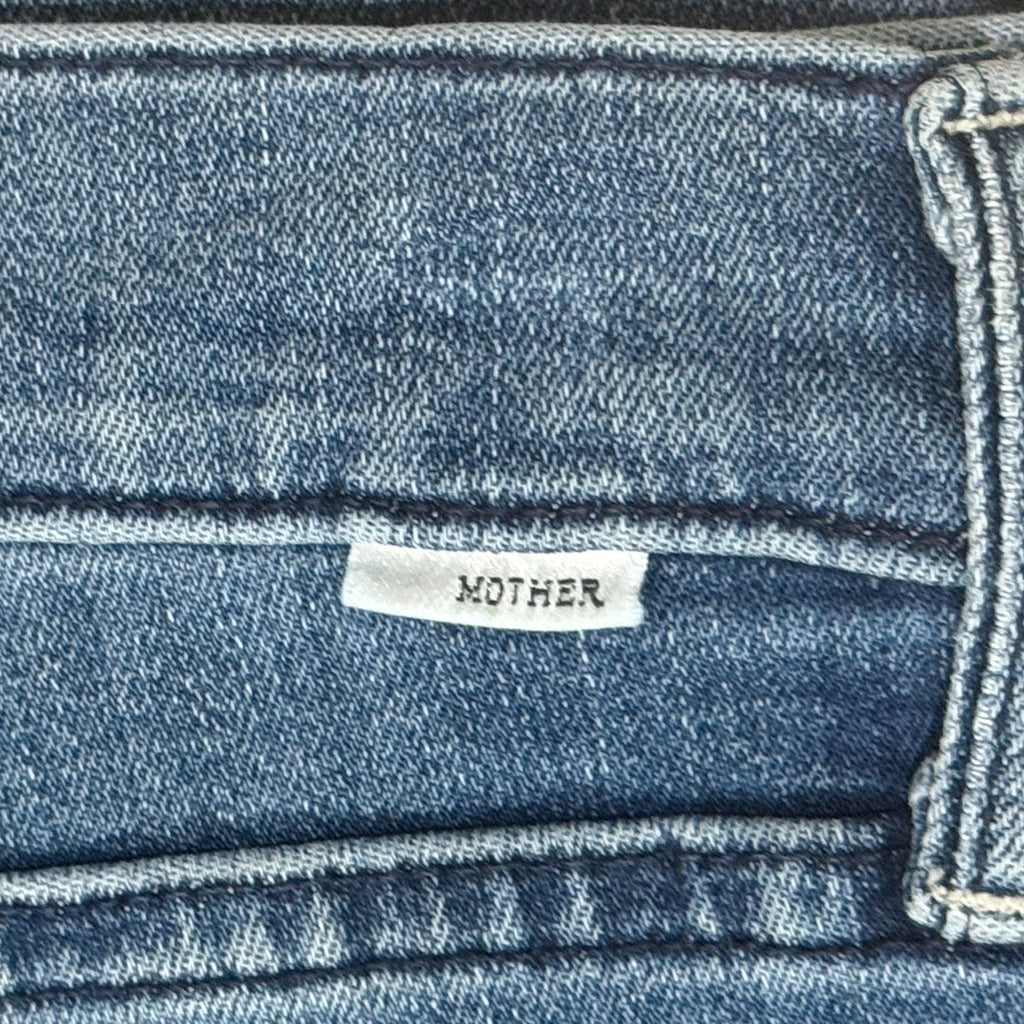 MOTHER Jeans Sz 32 Mid Rise Straight Ankle Denim We The Animals Wash 90s Dazzler
