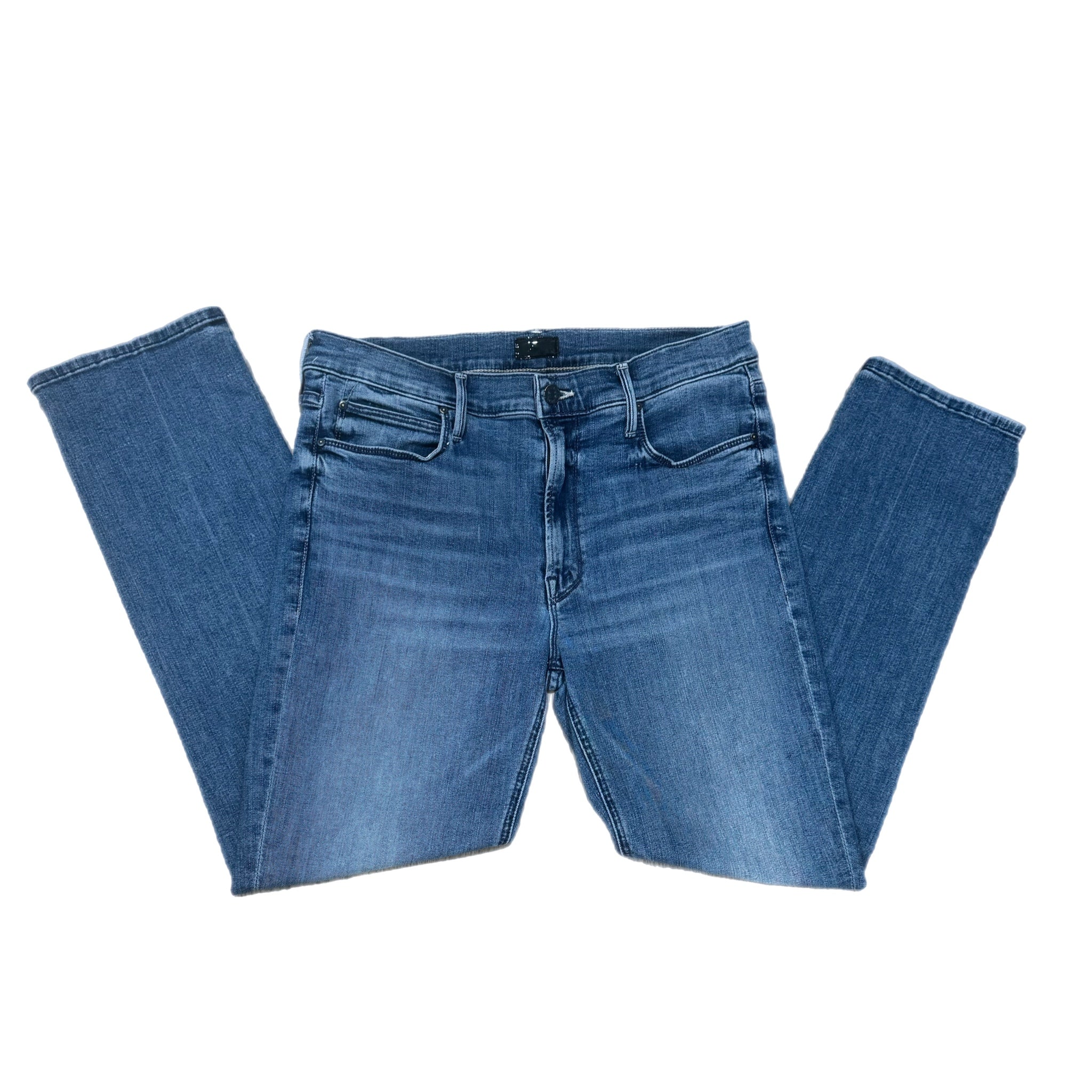 MOTHER Jeans Mid Rise Straight Dazzler Ankle We The Animals Wash 90s Style Sz 32