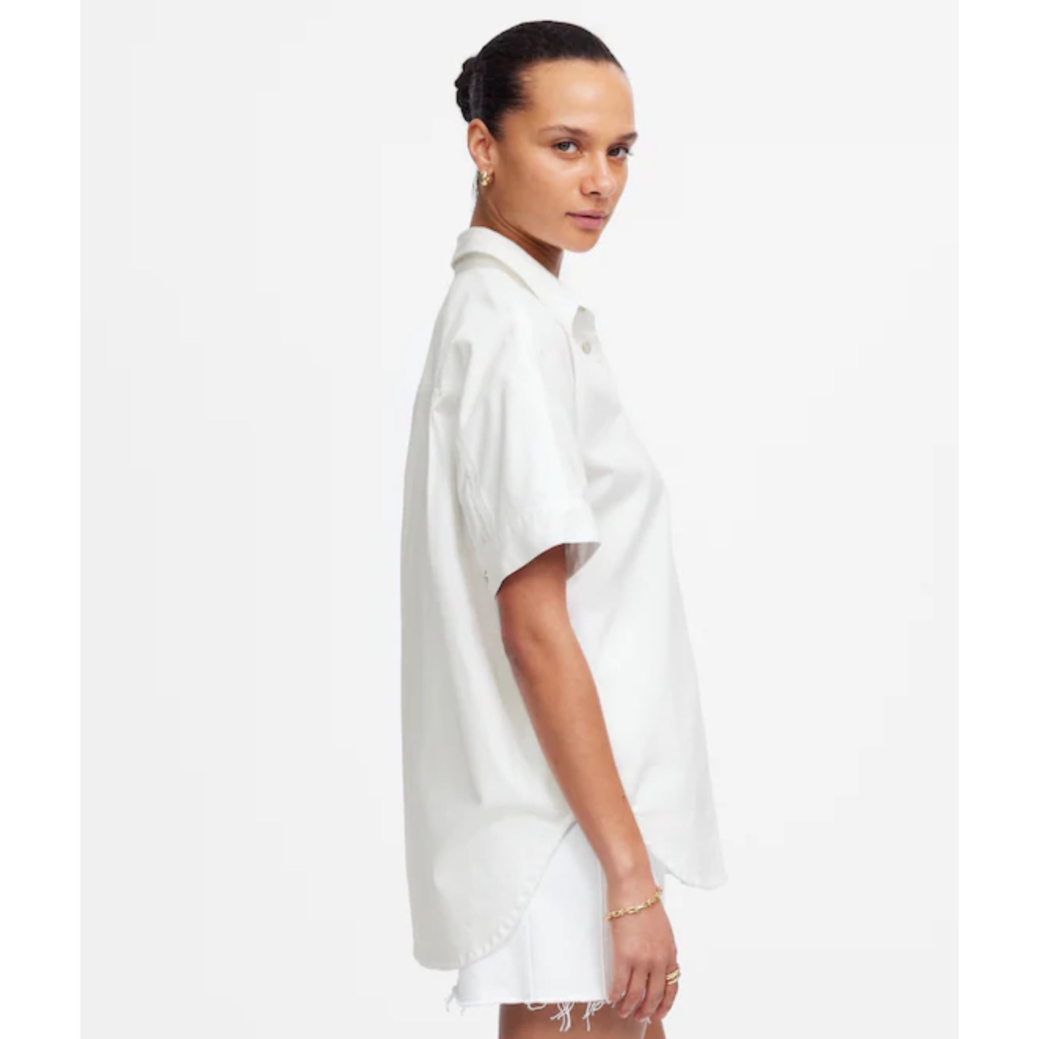 Madewell Oversized Button Up Shirt Womens XL White Regenerative Cotton Top New
