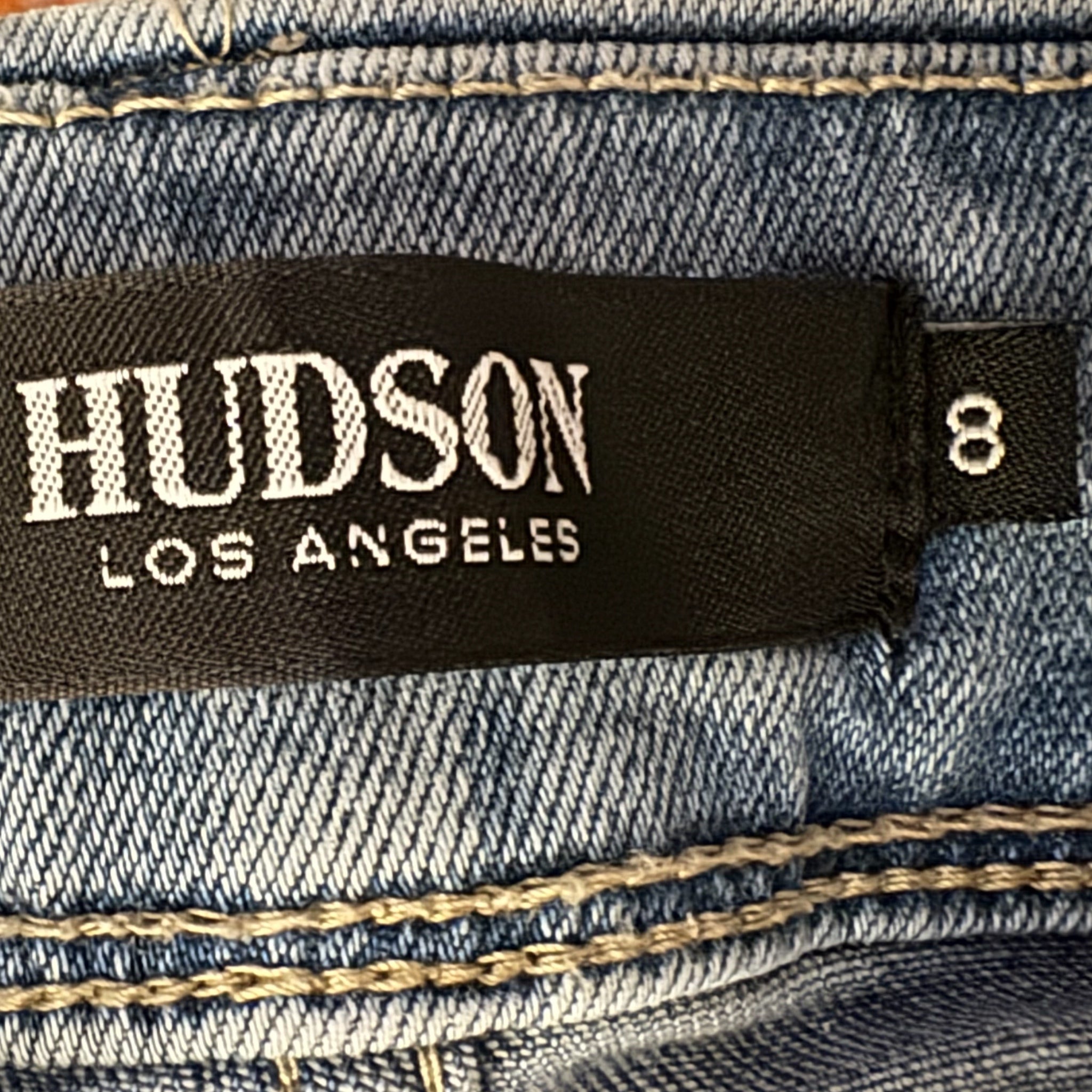 HUDSON Jeans Women’s Light Wash Straight Leg Flap Pockets Denim Mid Rise Sz 8