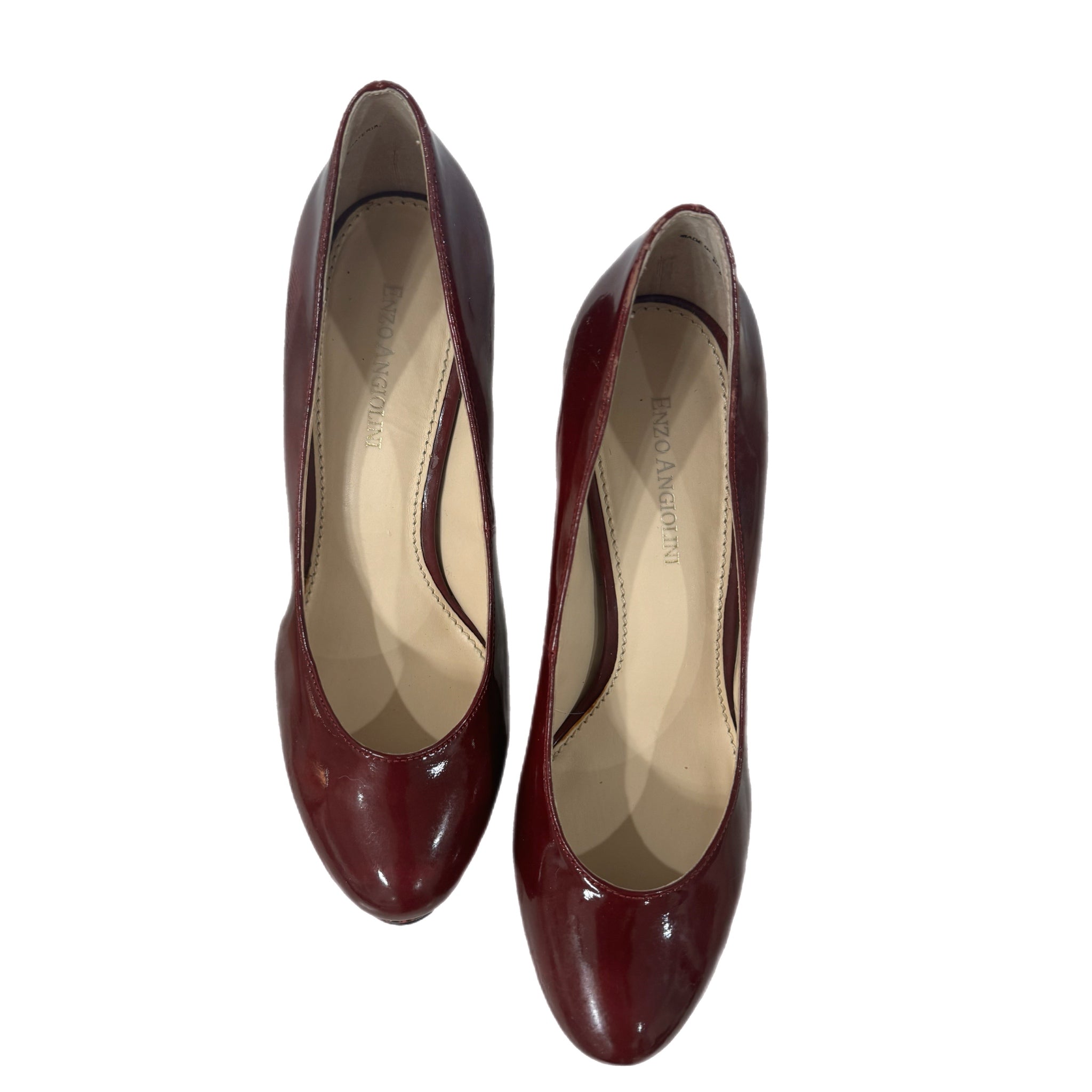 Enzo Angiolini High Heels Women’s Merlot Snake Skin Vegan Patent Leather Sz 6