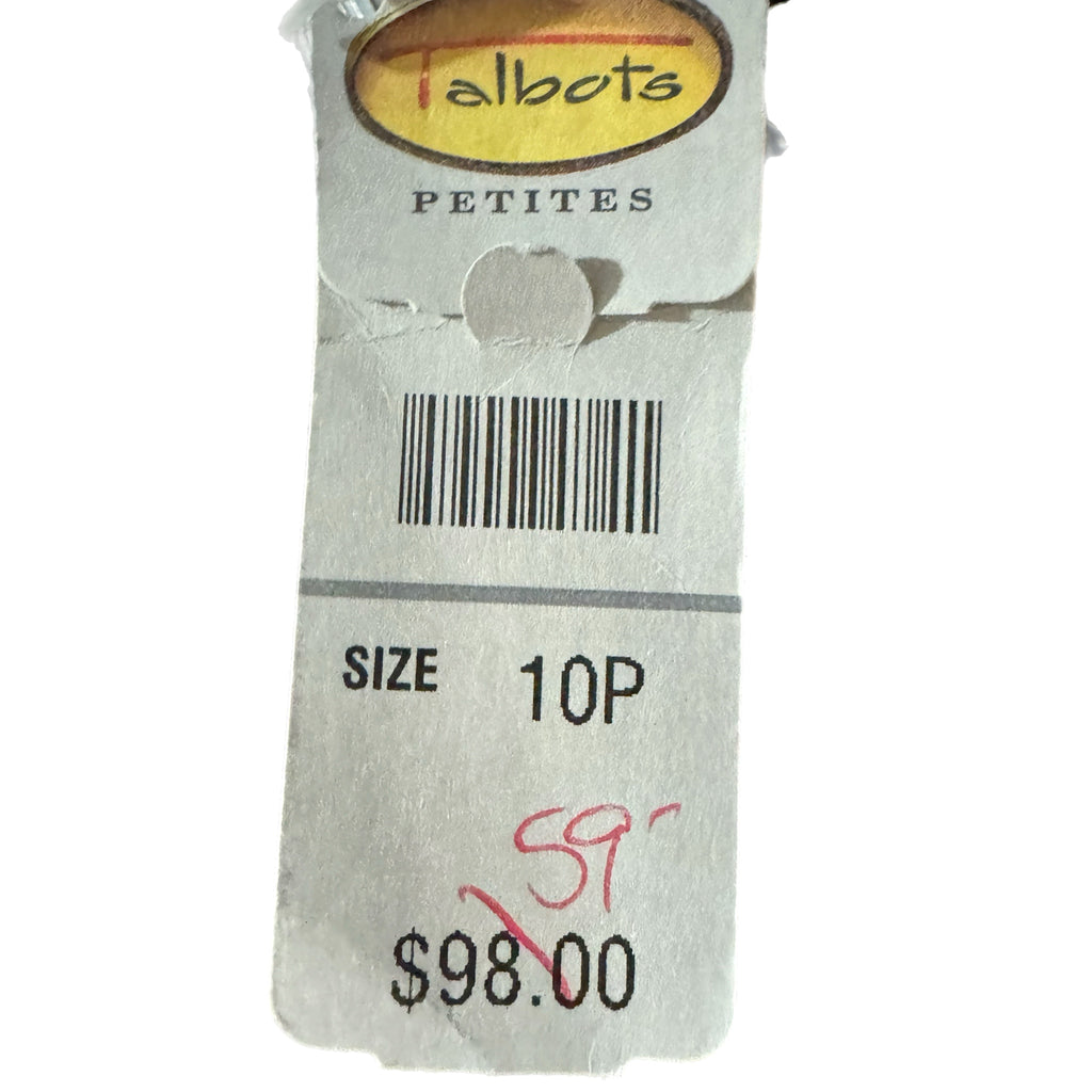 Vintage Talbots Petites 100% Irish Linen Black Straight Leg Ankle Pant Sz 10 NWT