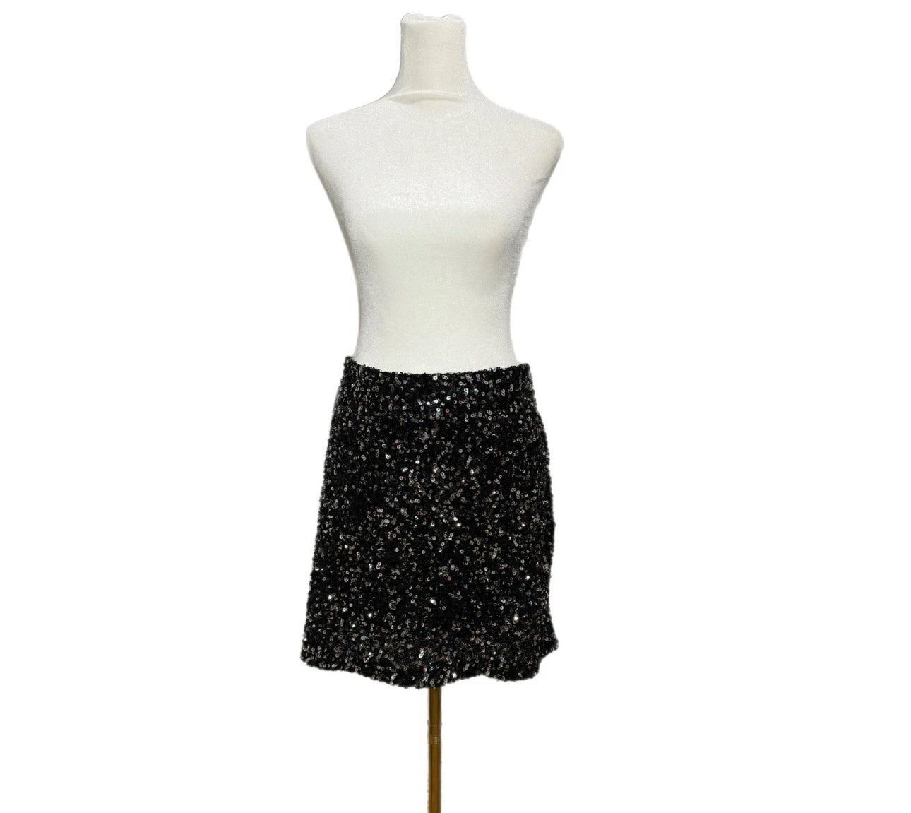 BAR III Women’s Sequined Black Mini Skirt Soft Lined Pull On Stretchy Sz XL