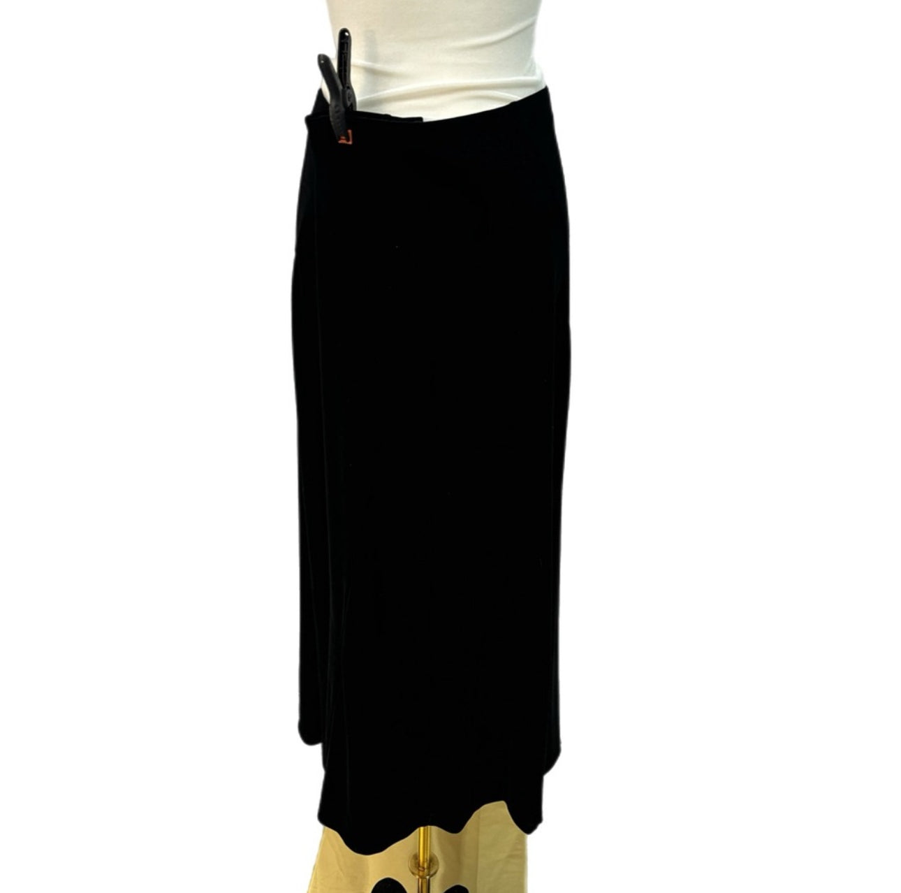 COLDWATER CREEK Womens Velvet Black Midi Skirt A Line Stretchy Mid Rise Sz XL