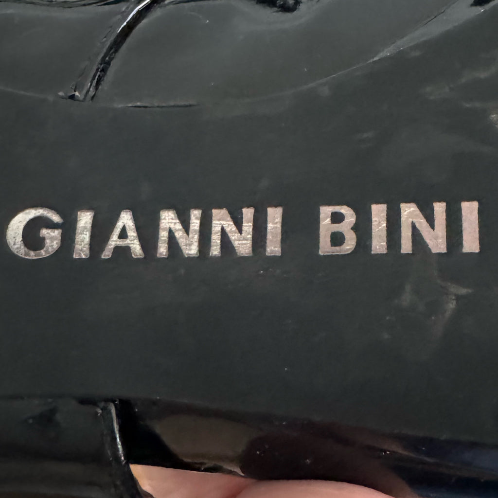 Gianni Bini Genuine Patent Leather Mary Jane Heels Sz 6 Buckle Black Pinup Shoe