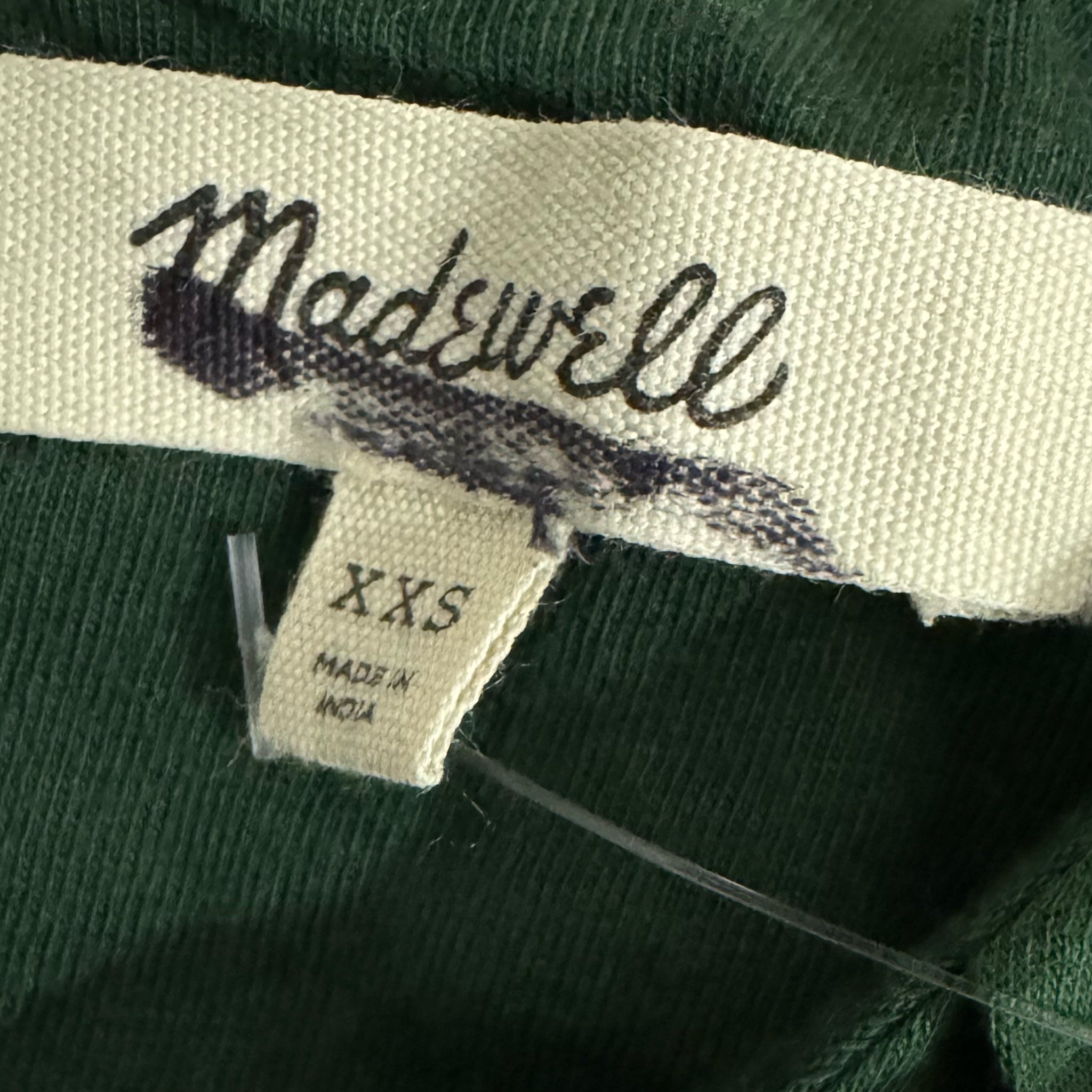 MADEWELL Sleeveless Crewneck Bubble Tank Top Sz XXS (Fits XS) Green Pleated New
