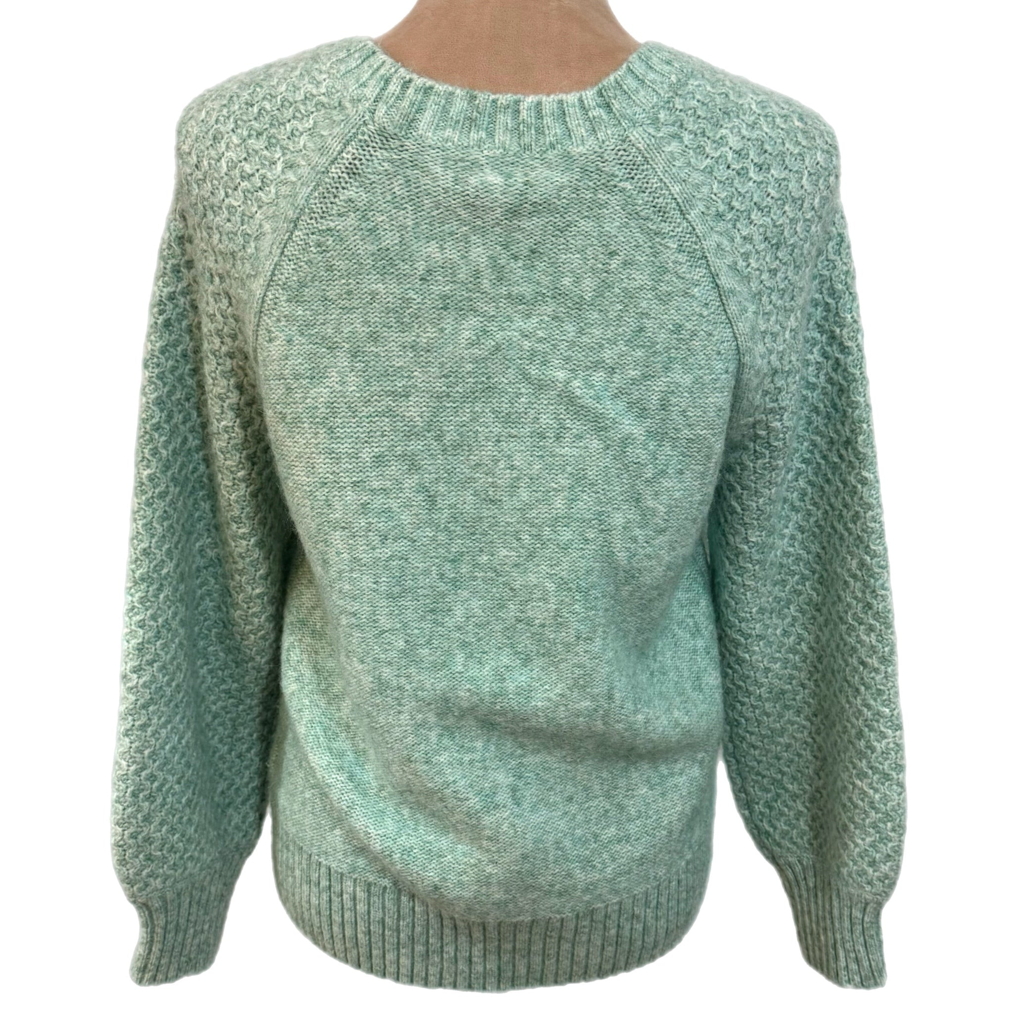 J.Crew Women’s  Multi Green Textured Knit Sweater Wool Alpaca Blend Sz M