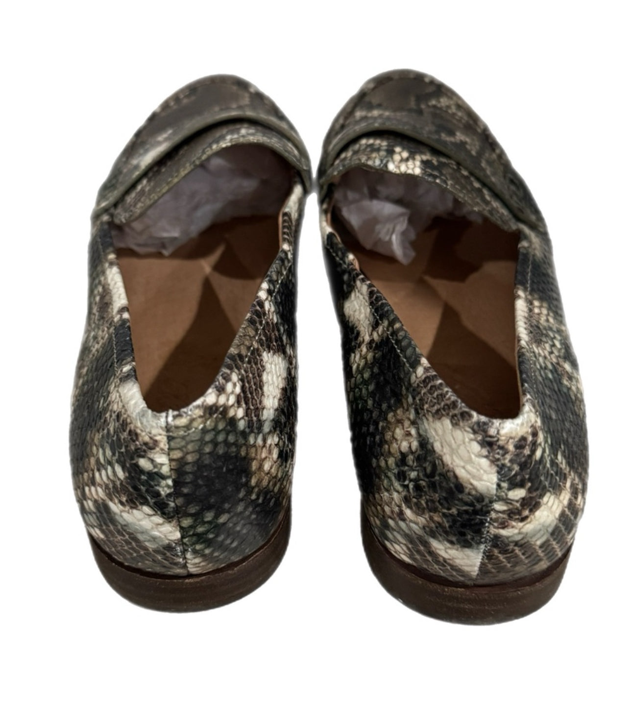 MADEWELL Genuine Leather Loafers Stamped Snake Preppy Lady Shoe Sz 10 MSRP $148