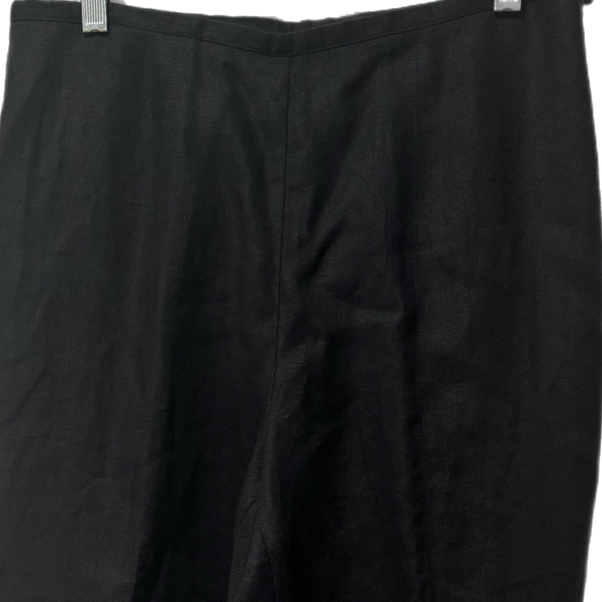 Vintage Talbots Petites 100% Irish Linen Black Straight Leg Ankle Pant Sz 10 NWT