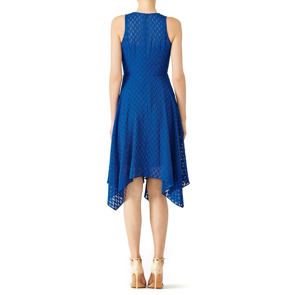 1 Shoshanna Emmy Cobalt Blue Midi Dress V-Neck Designer Classic Size 4 – MSRP $330