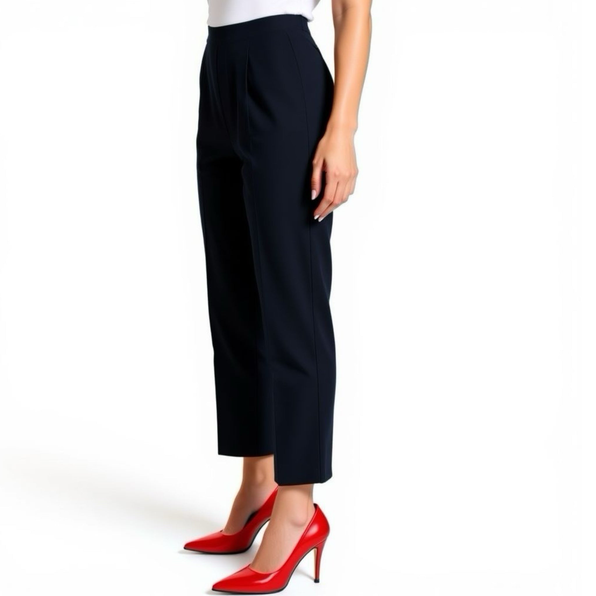 Vintage Talbots Petites 100% Irish Linen Black Straight Leg Ankle Pant Sz 10 NWT