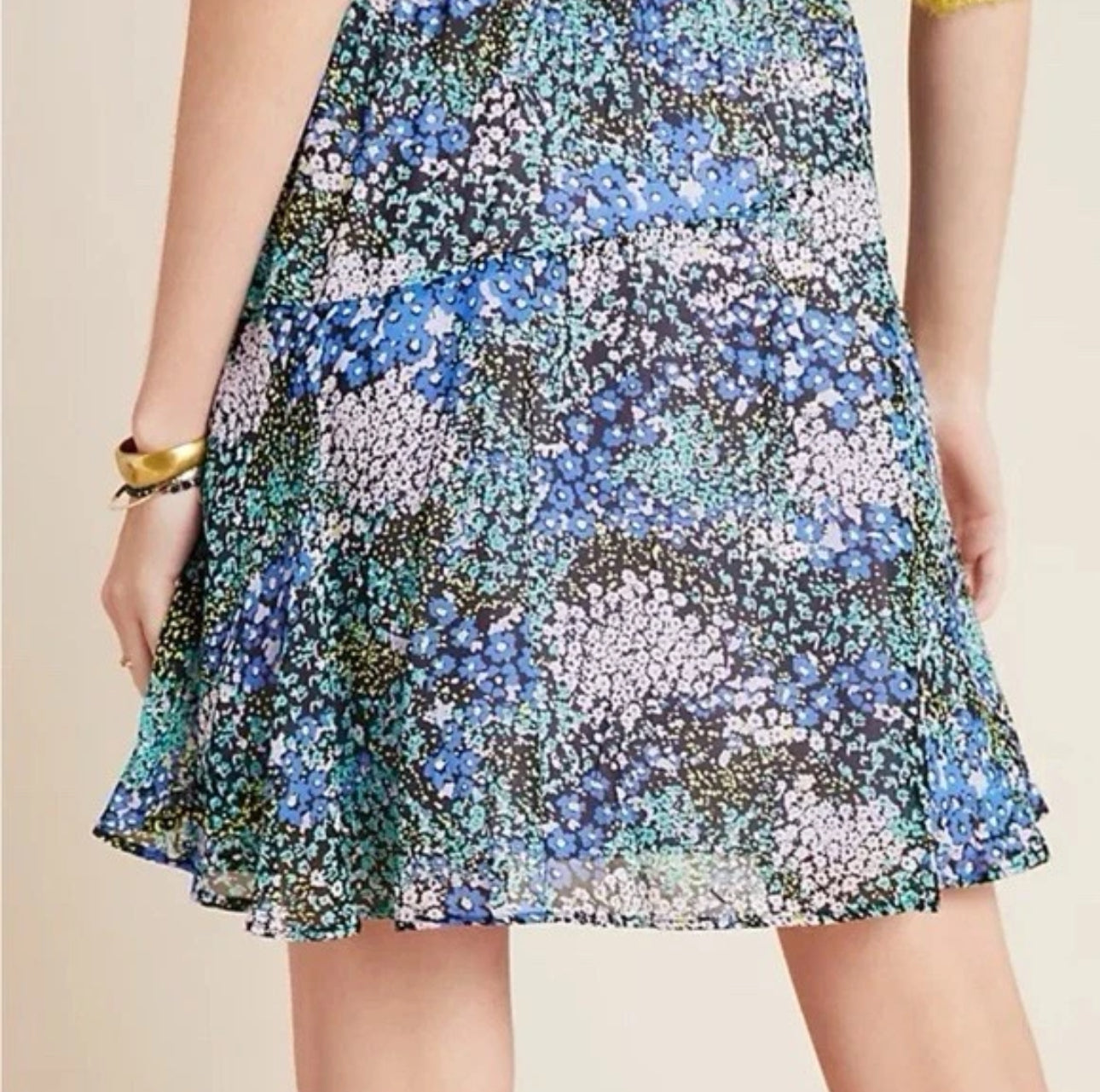 Anthropologie Maeve Cottage Floral Abstract Chiffon Skirt Women’s Sz L NWT