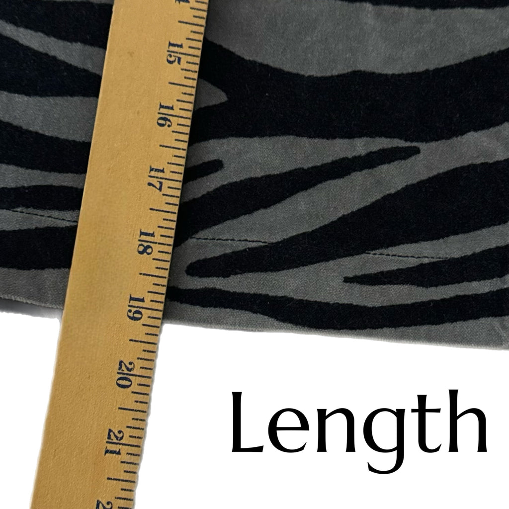 Boden Velvet Womens Sz 8 Zebra Print Skirt Mod Cotton Black Gray Mini Pencil