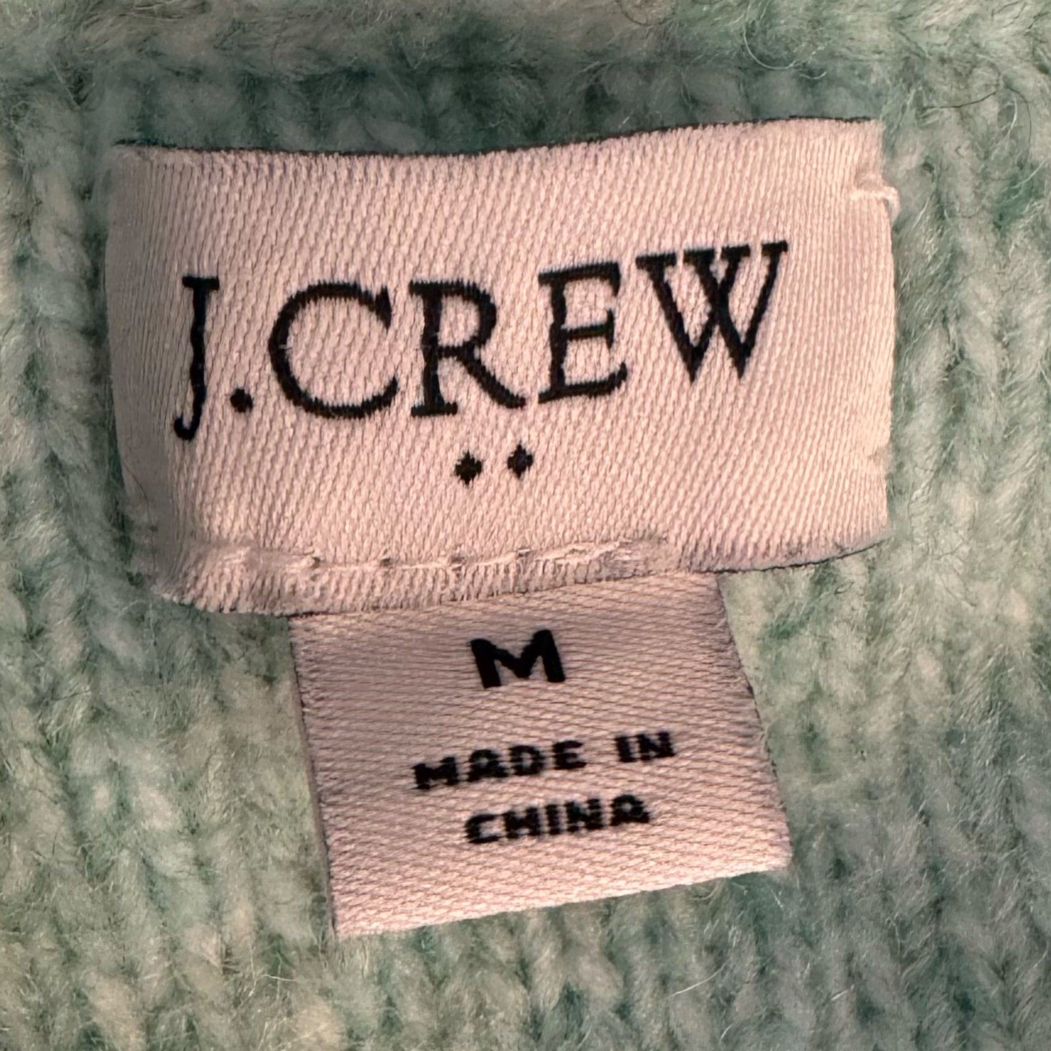 J.Crew Women’s  Multi Green Textured Knit Sweater Wool Alpaca Blend Sz M
