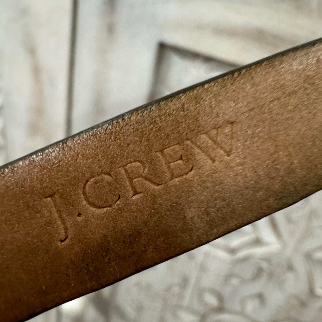J. Crew Women’s Genuine Leather Belt Chic Snakeskin Print Sz Small 4/6 VTG Style
