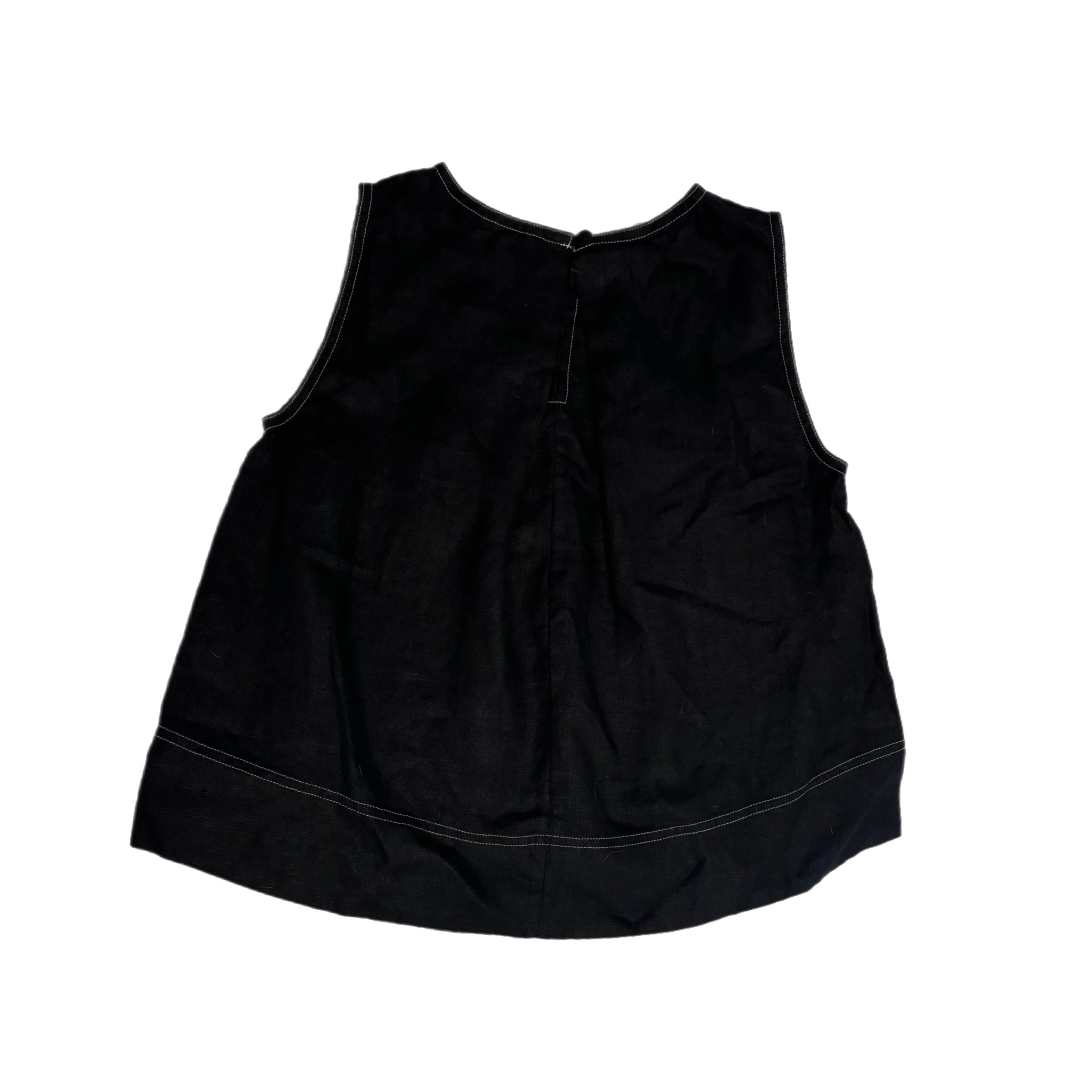 MADEWELL Linen Pleated Shell Top Women’s XS / S Jet Black Minimalist Chic Blouse