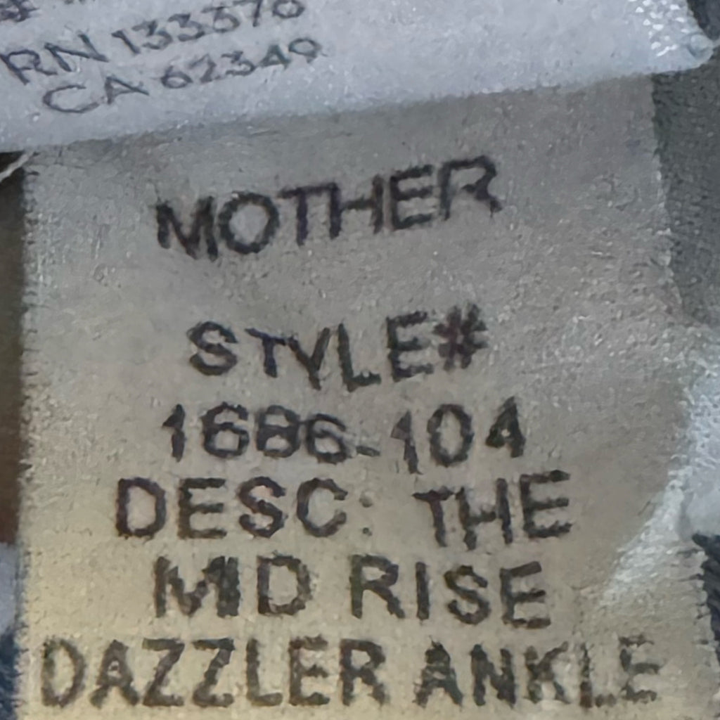 MOTHER Jeans Mid Rise Straight Dazzler Ankle We The Animals Wash 90s Style Sz 32