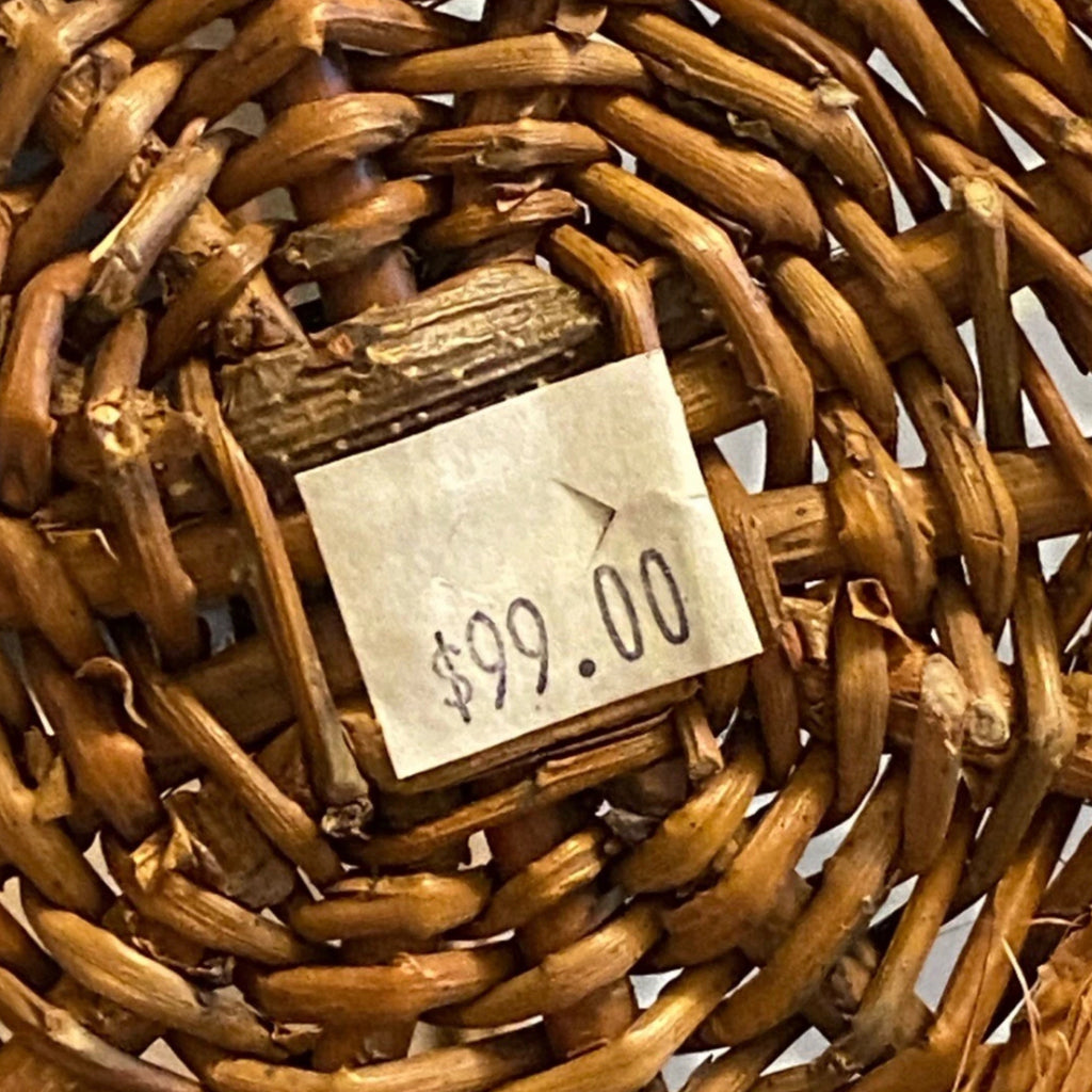 Woven Wicker Birch Bark Basket Country Farmhouse Lodge Cabin Decor Rustic