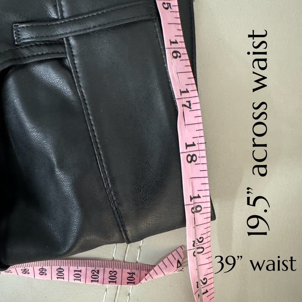 Ann Taylor LOFT Vegan Leather Pants Straight Leg High Rise Black NWT Women Sz 16