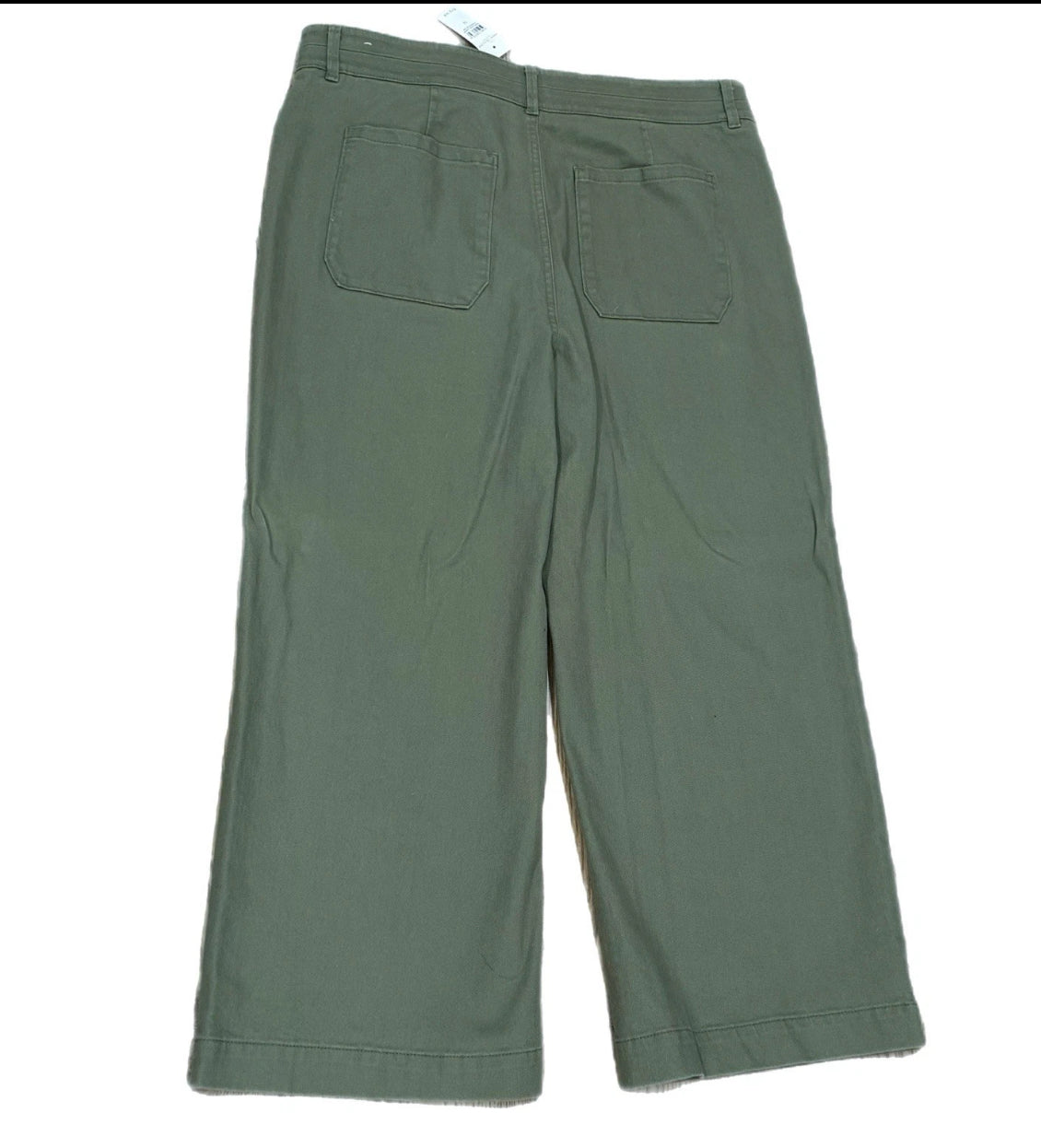 Ann Taylor High Rise Slim Wide Leg Crop Pants Olive Trousers NWT Sz 14