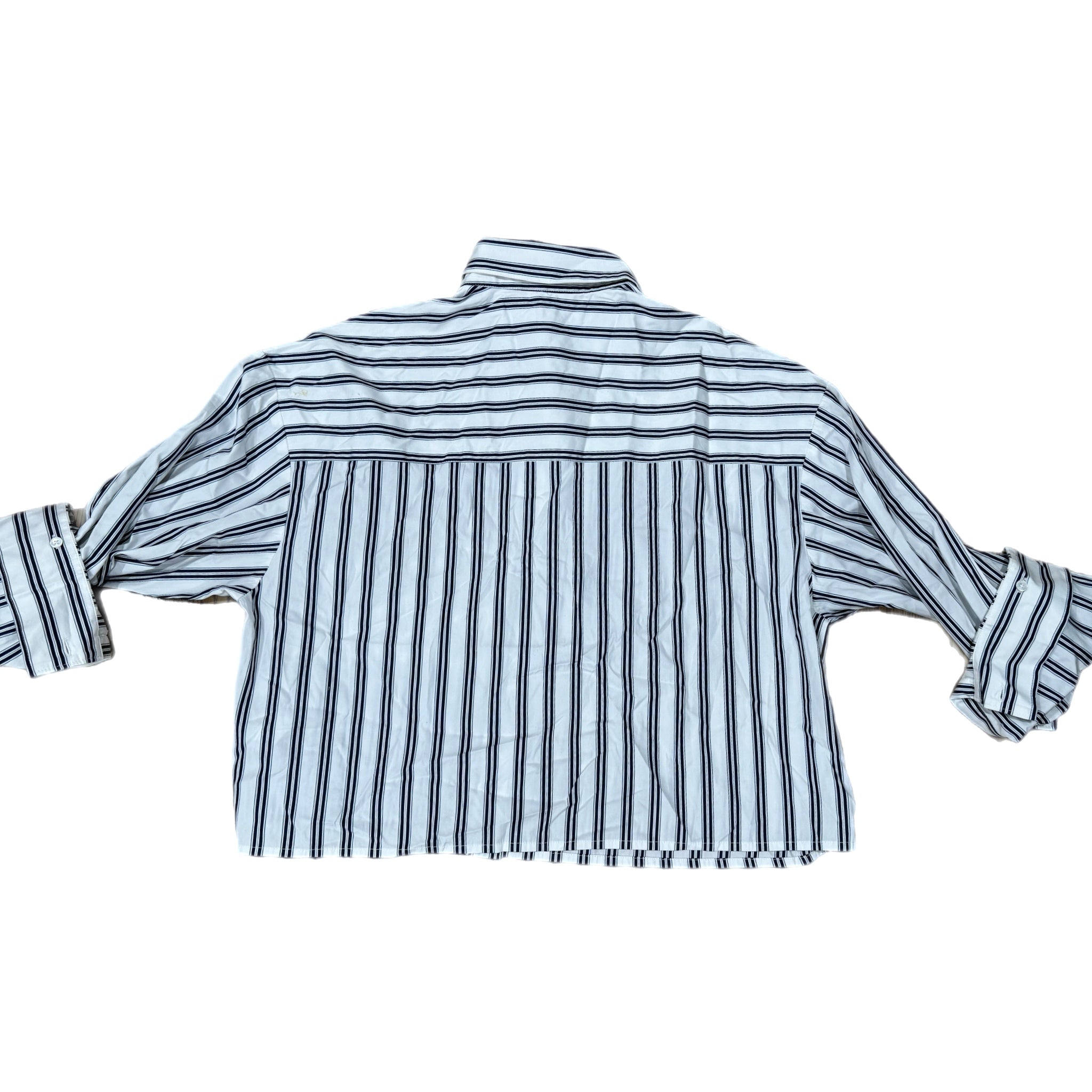 Madewell Straight-Hem Shirt Womens Sz S Oversized Boxy Striped Cotton Poplin New