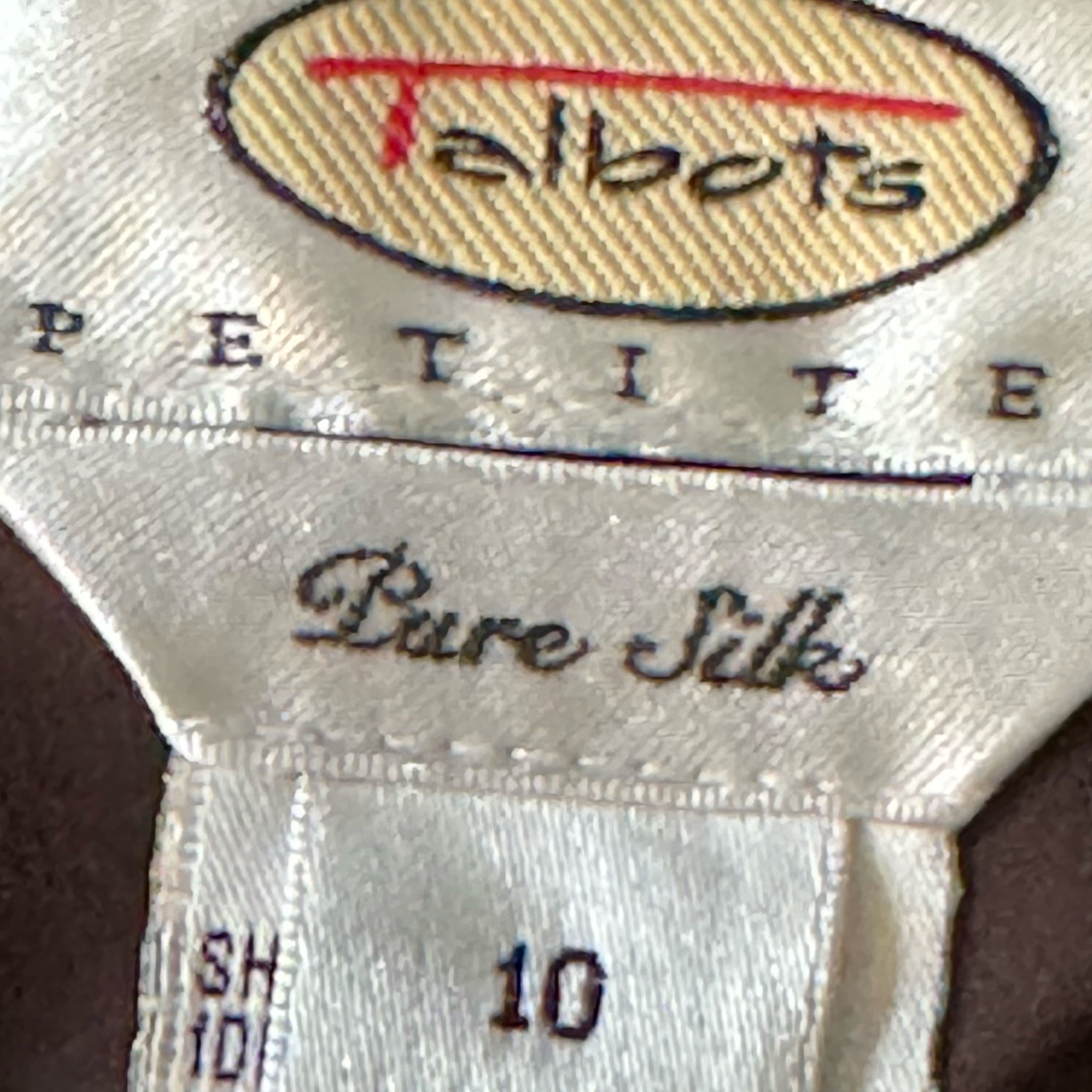 TALBOTS Petites Pure Silk Skirt Dark Evening Brown Crinkle Sequin Whimsy Sz 10