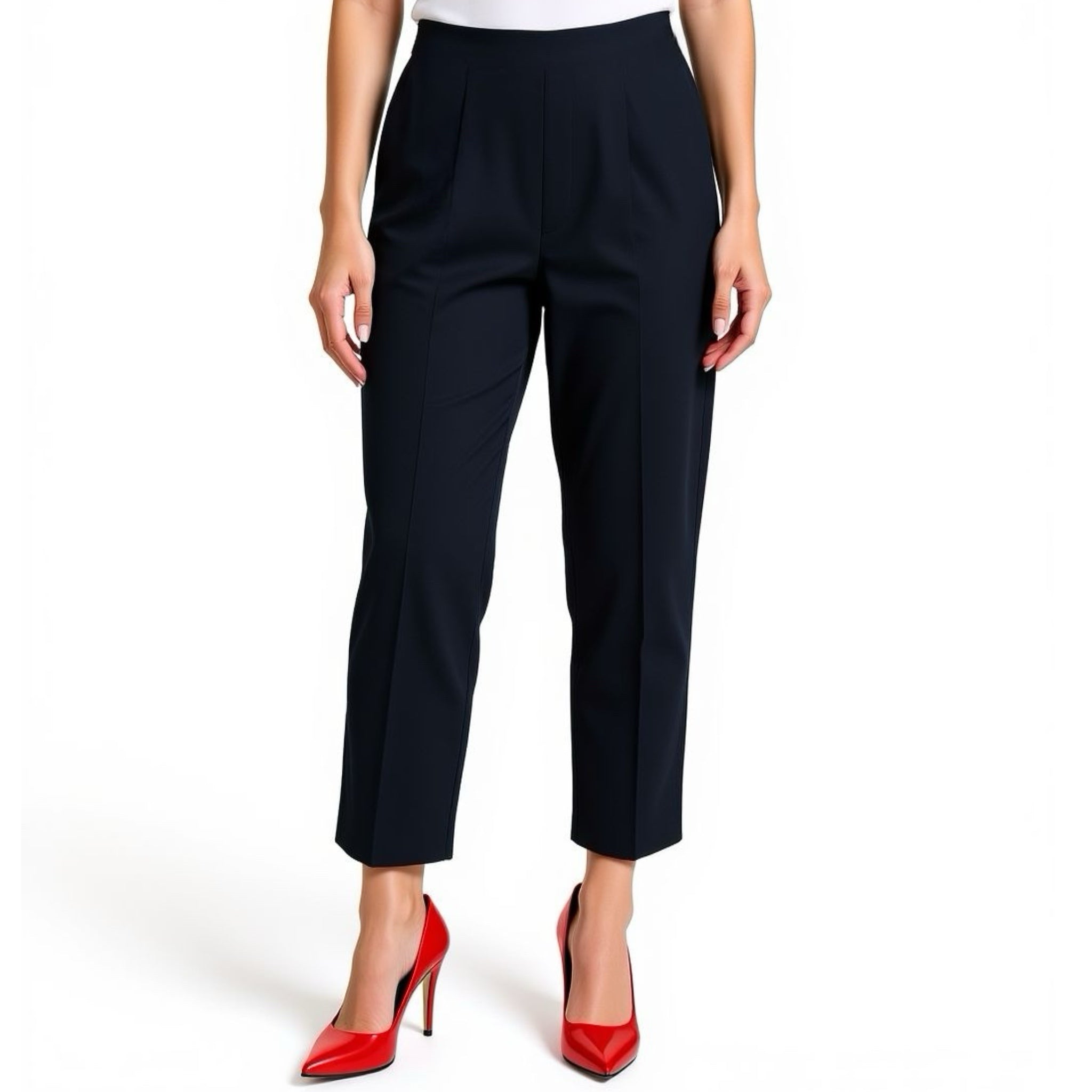 Vintage Talbots Petites 100% Irish Linen Black Straight Leg Ankle Pant Sz 10 NWT