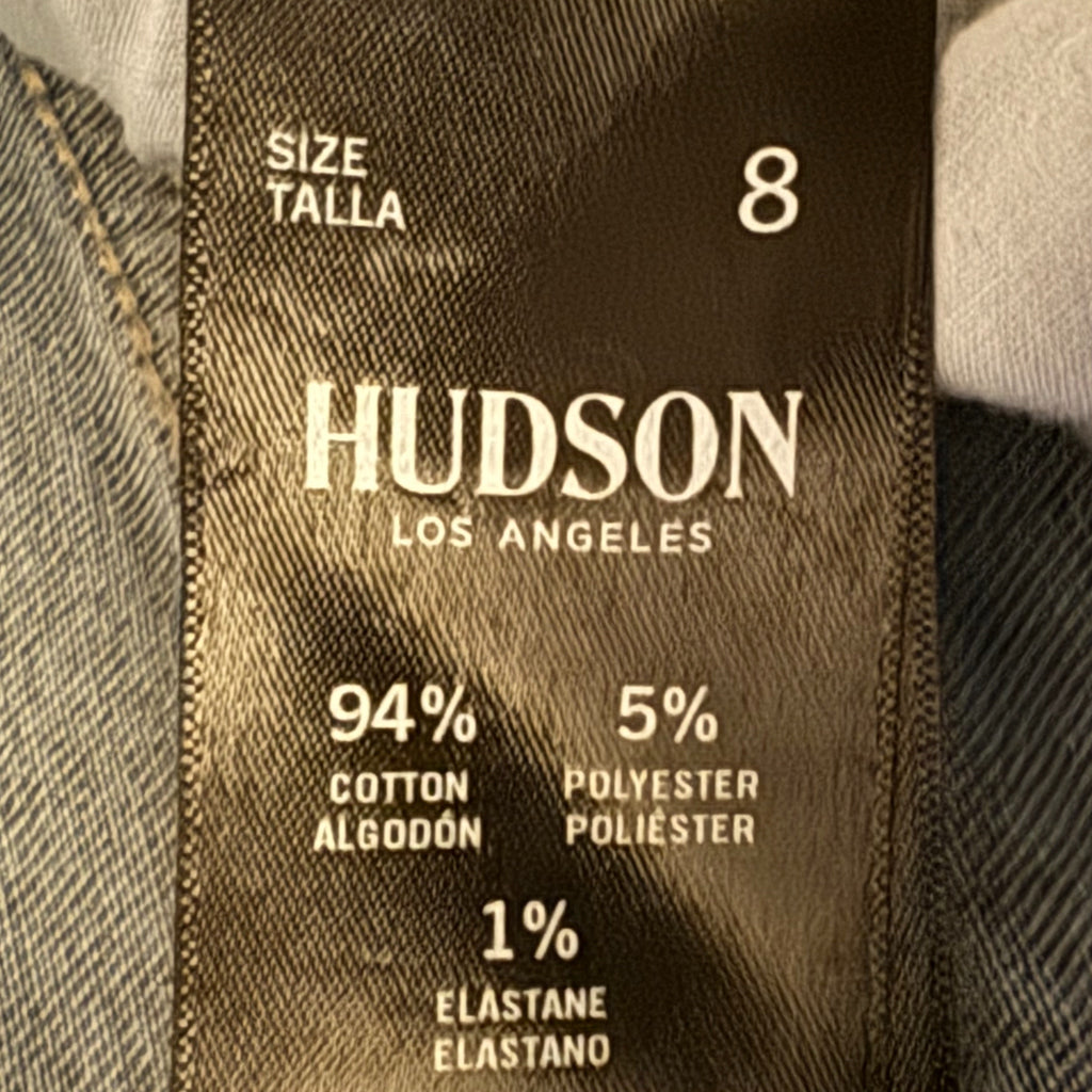 HUDSON Jeans Women’s Light Wash Straight Leg Flap Pockets Denim Mid Rise Sz 8