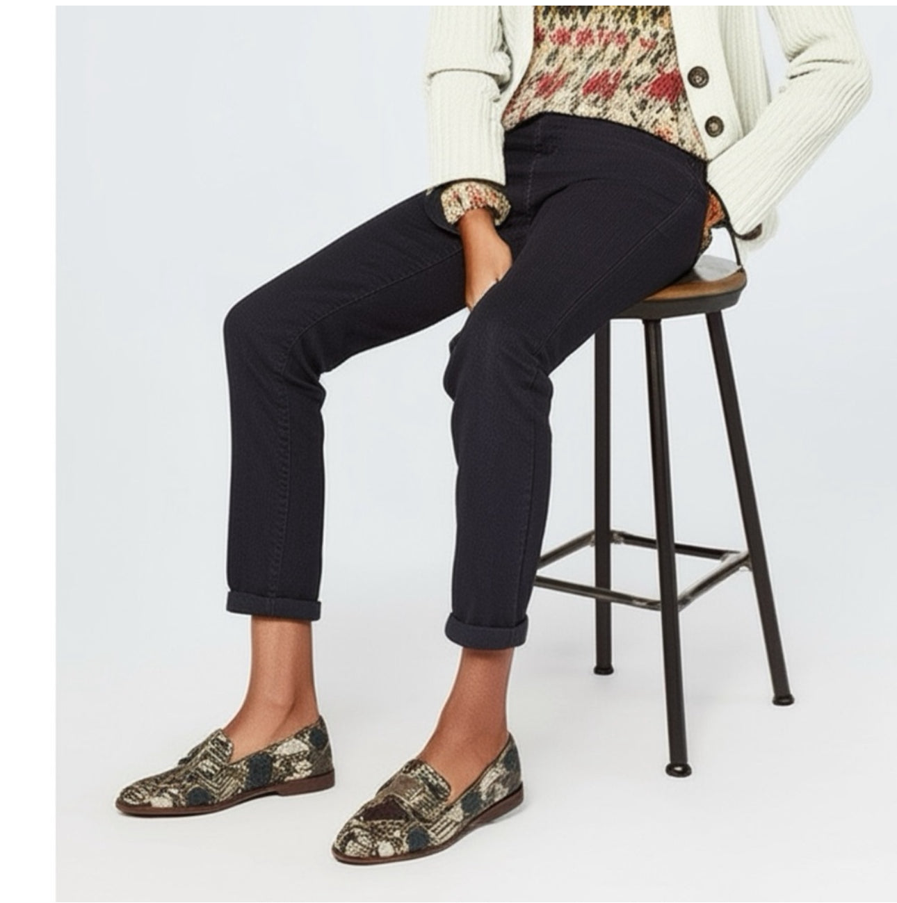 MADEWELL Genuine Leather Loafers Stamped Snake Preppy Lady Shoe Sz 10 MSRP $148
