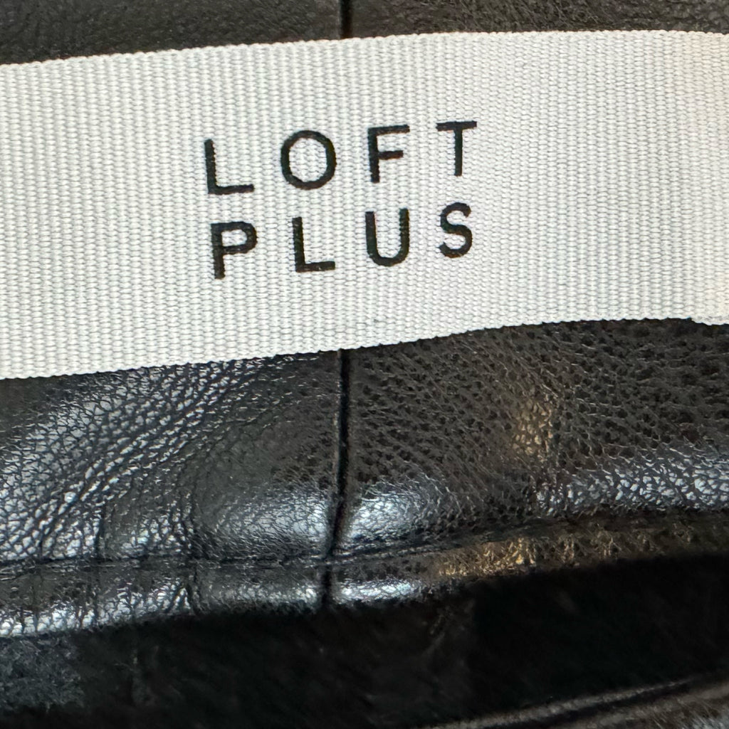 Ann Taylor LOFT Vegan Leather Pants Straight Leg High Rise Black NWT Women Sz 16