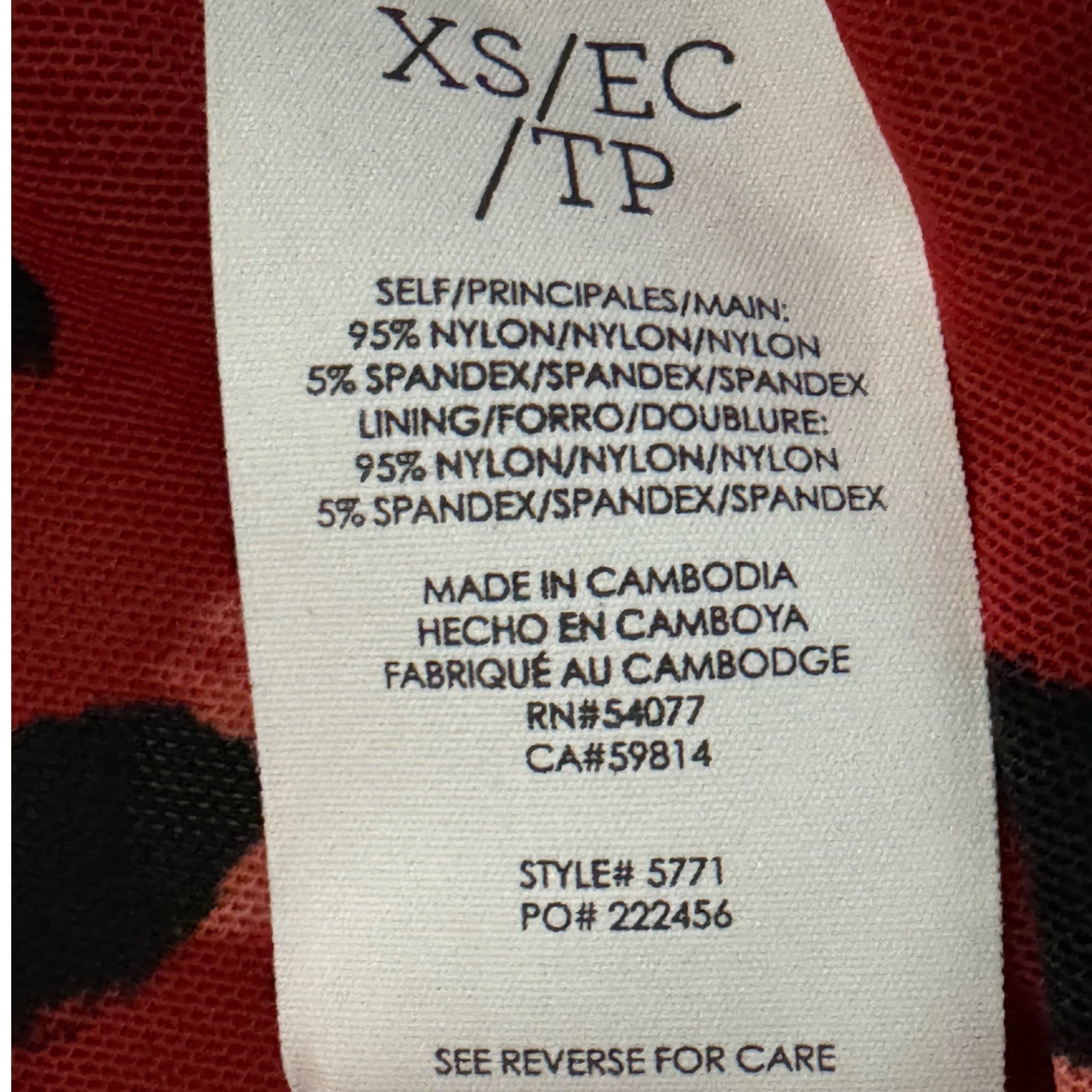 Cabi Siren Wrap Dress Red Leopard Print Midi Women’s Size XS Long Sleeve Chic