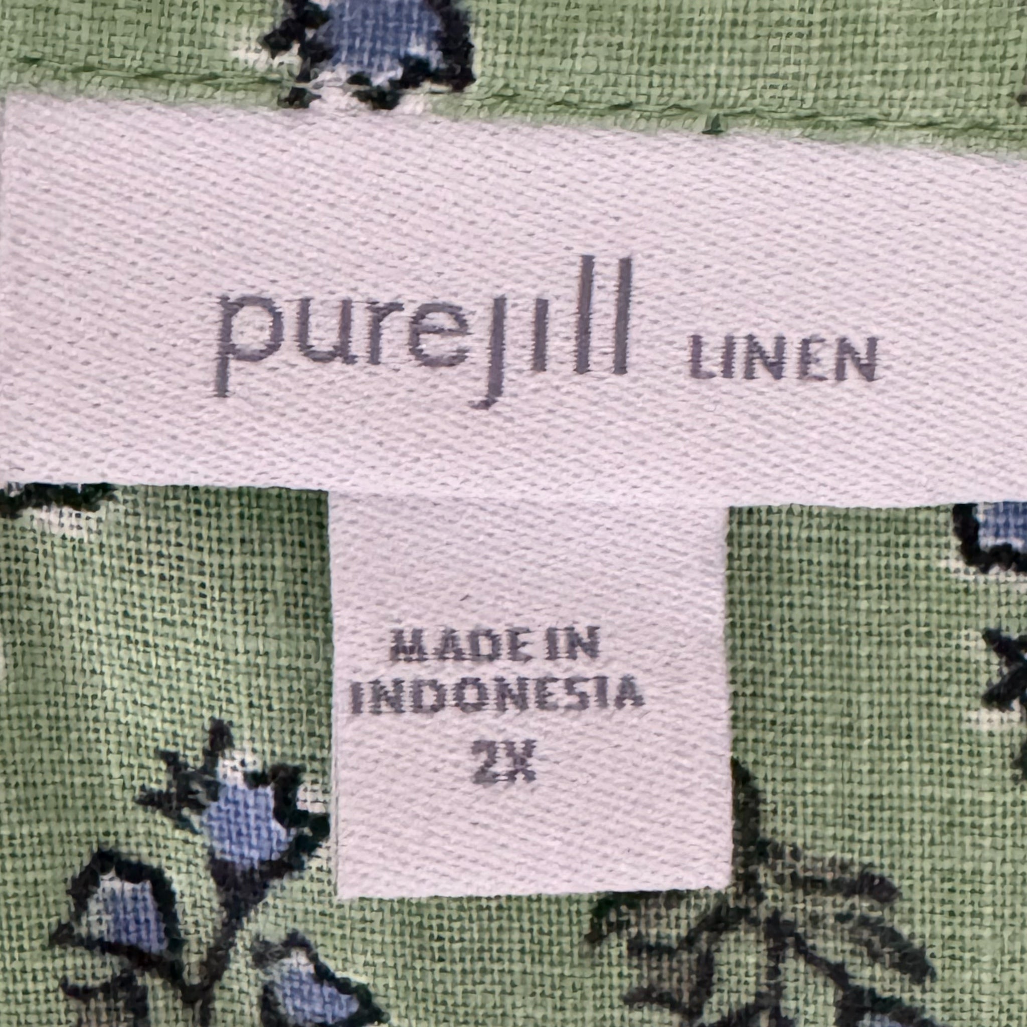 J. Jill Linen Tank Blouse Multi Green Floral Women’s Sz 2X Coastal Preppy