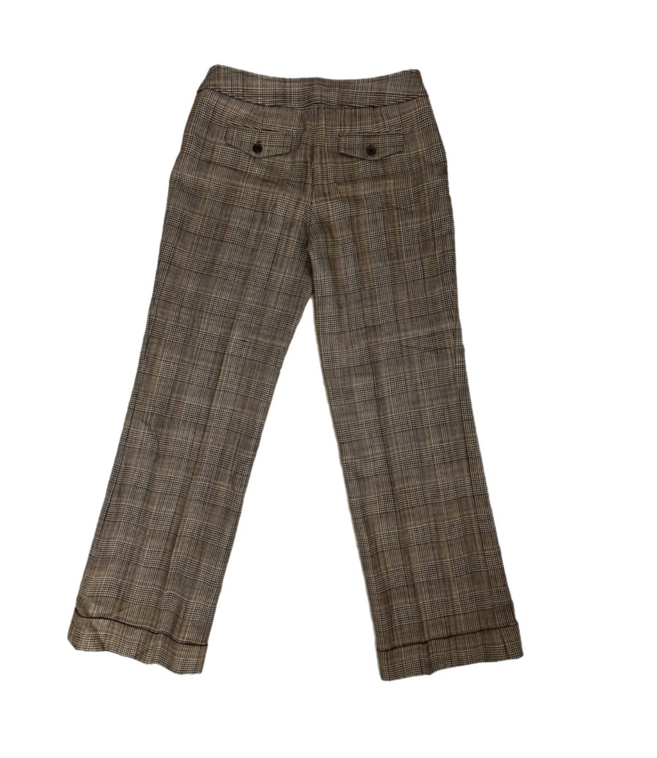 Ann Taylor Wool Blend Plaid Dress Pant Trousers Autumn Check Flare Leg Sz 2P