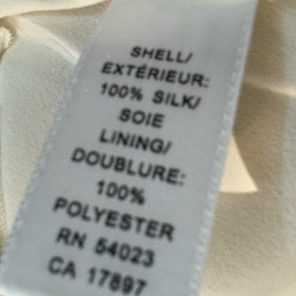 Vintage Y2K BANANA REPUBLIC 100% SILK Circa 2003 Midi Skirt Beige Zebra Mod Sz 8