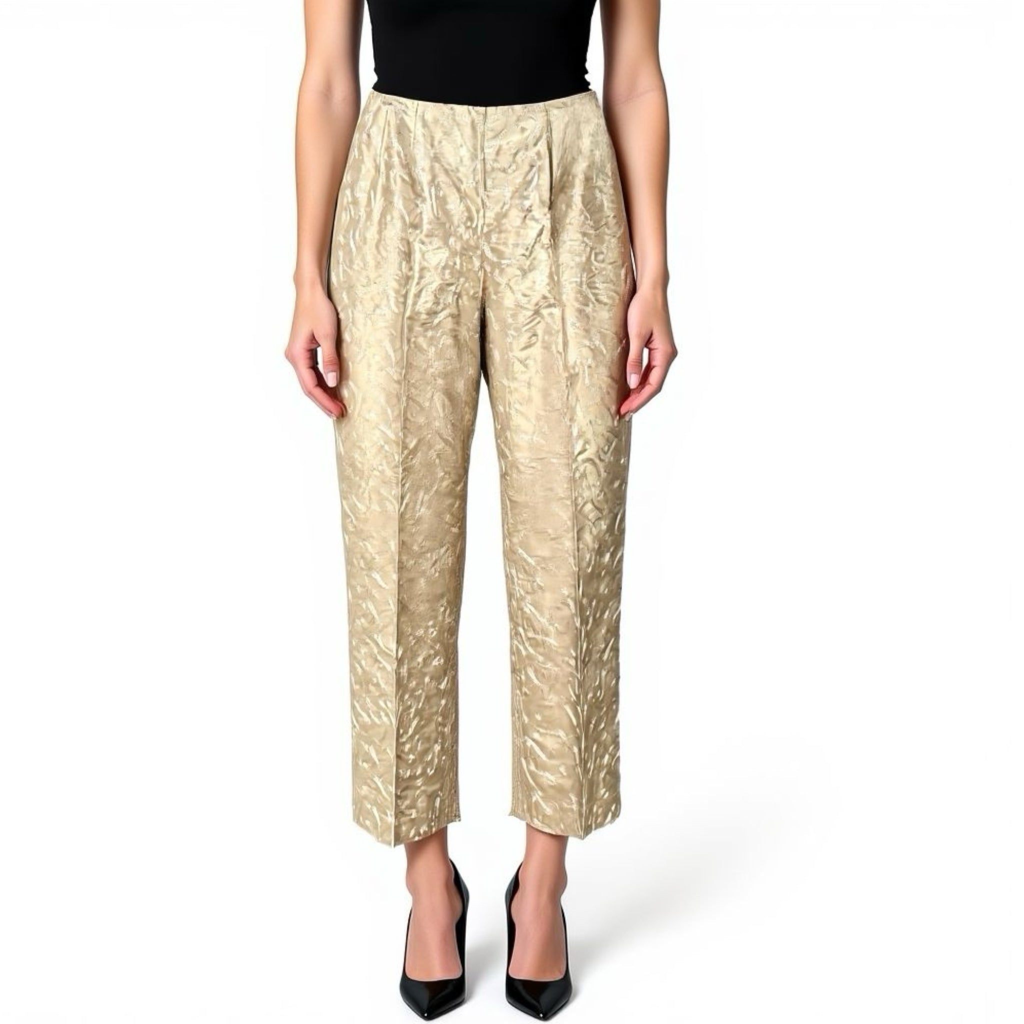 Vintage TALBOTS Petites 100% Silk Pant 28” High Rise Straight Sz 10 (fits 6/8)P