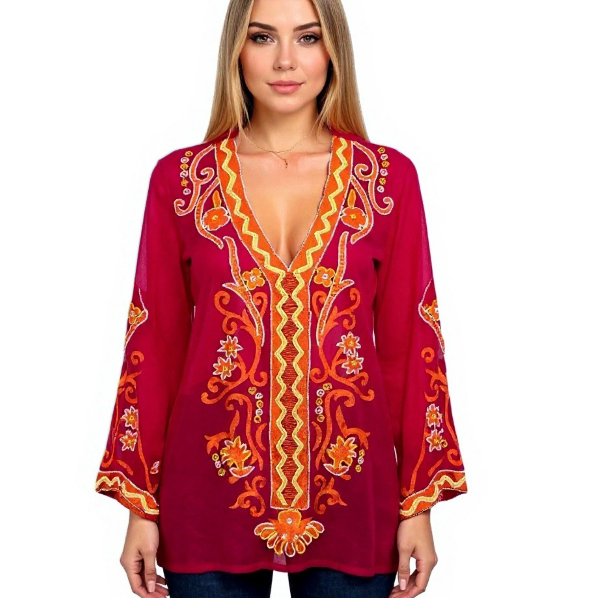 Boston Proper Resort Embroidered Sheer Tunic Top Womens Sz XXS MSRP $129 NWT