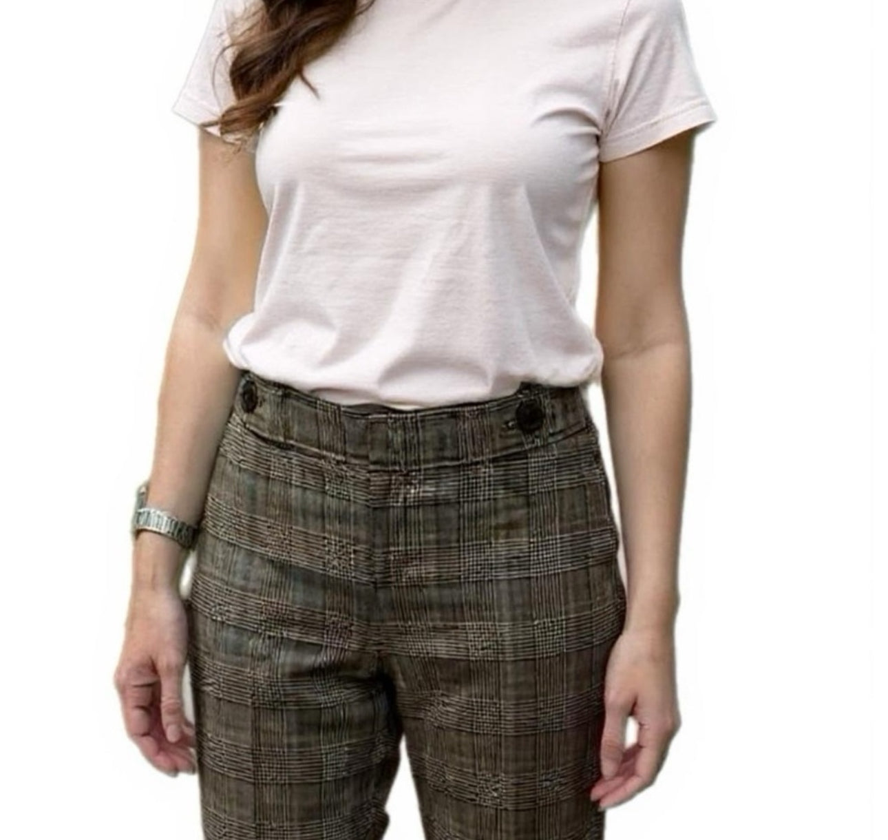 Ann Taylor Wool Blend Plaid Dress Pant Trousers Autumn Check Flare Leg Sz 2P
