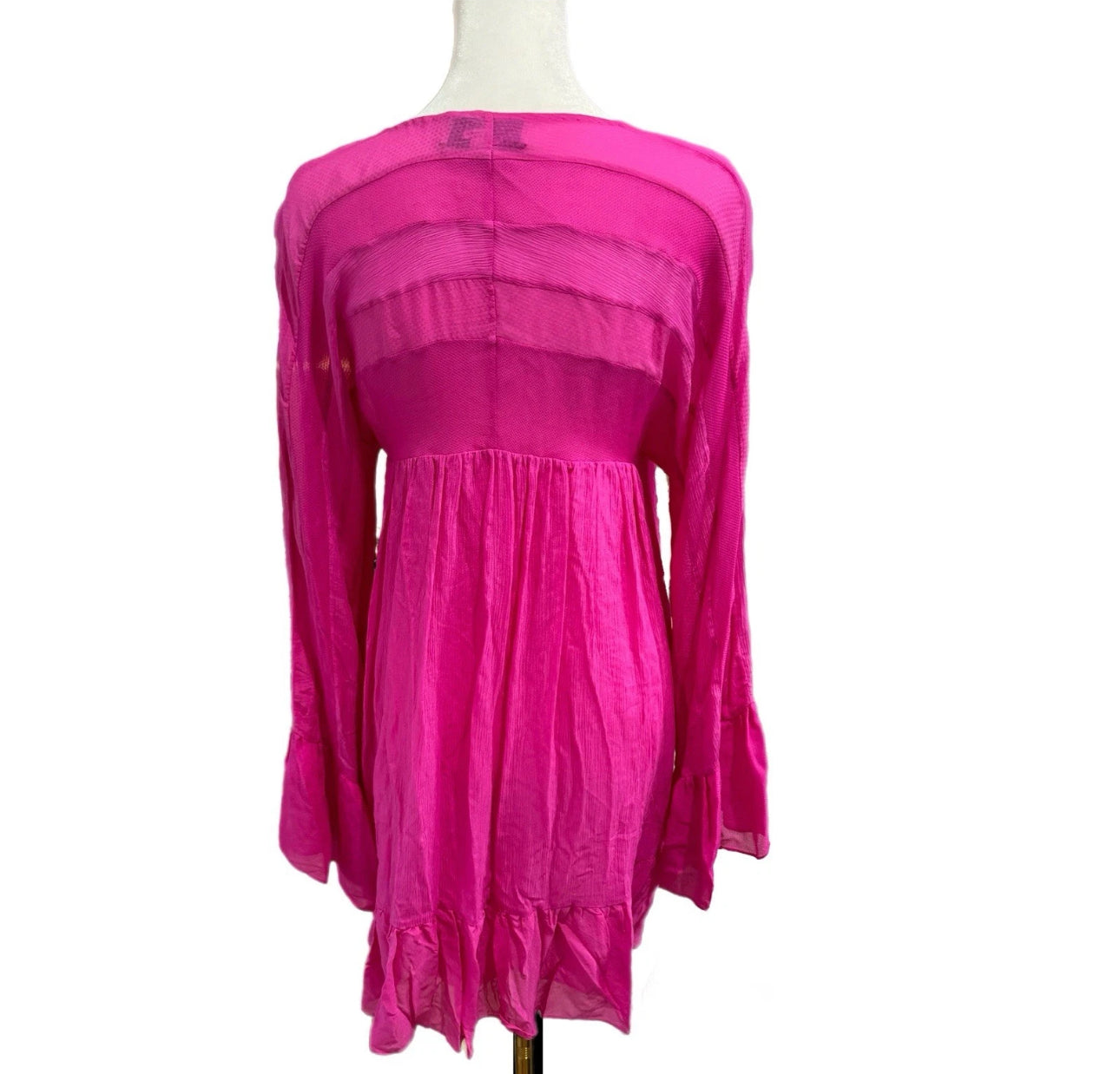 Rachel Zoe Designer Silk Boho Ruffle Lightweight Dress Long Sleeve Women’s Sz 2