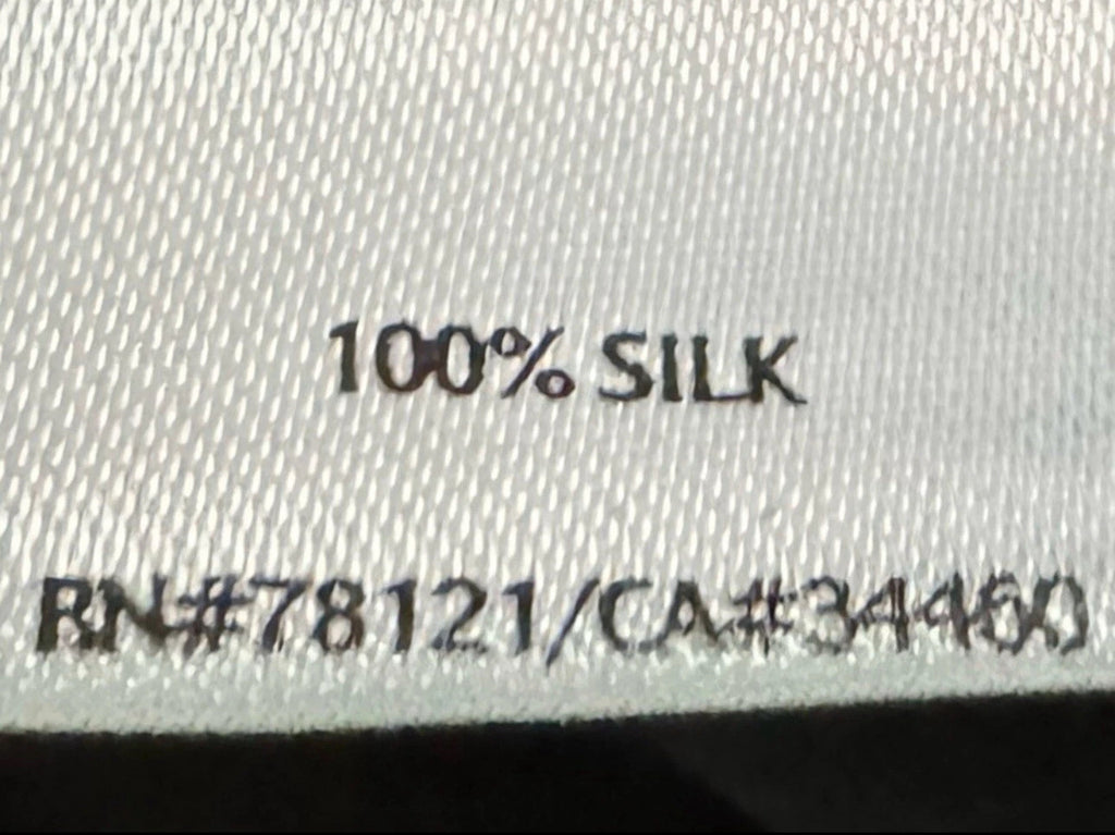 EILEEN FISHER 100% Silk Open Front Sheer BlouseBlack Sequin Trim Elegant Crop XS