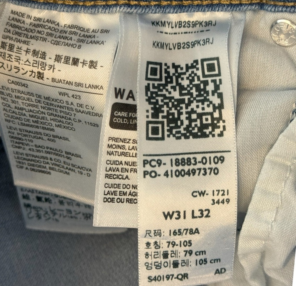 LEVI’S 724 High Rise Straight Jeans Women’s Light Wash Stretch Denim Classic Fit Sz 31