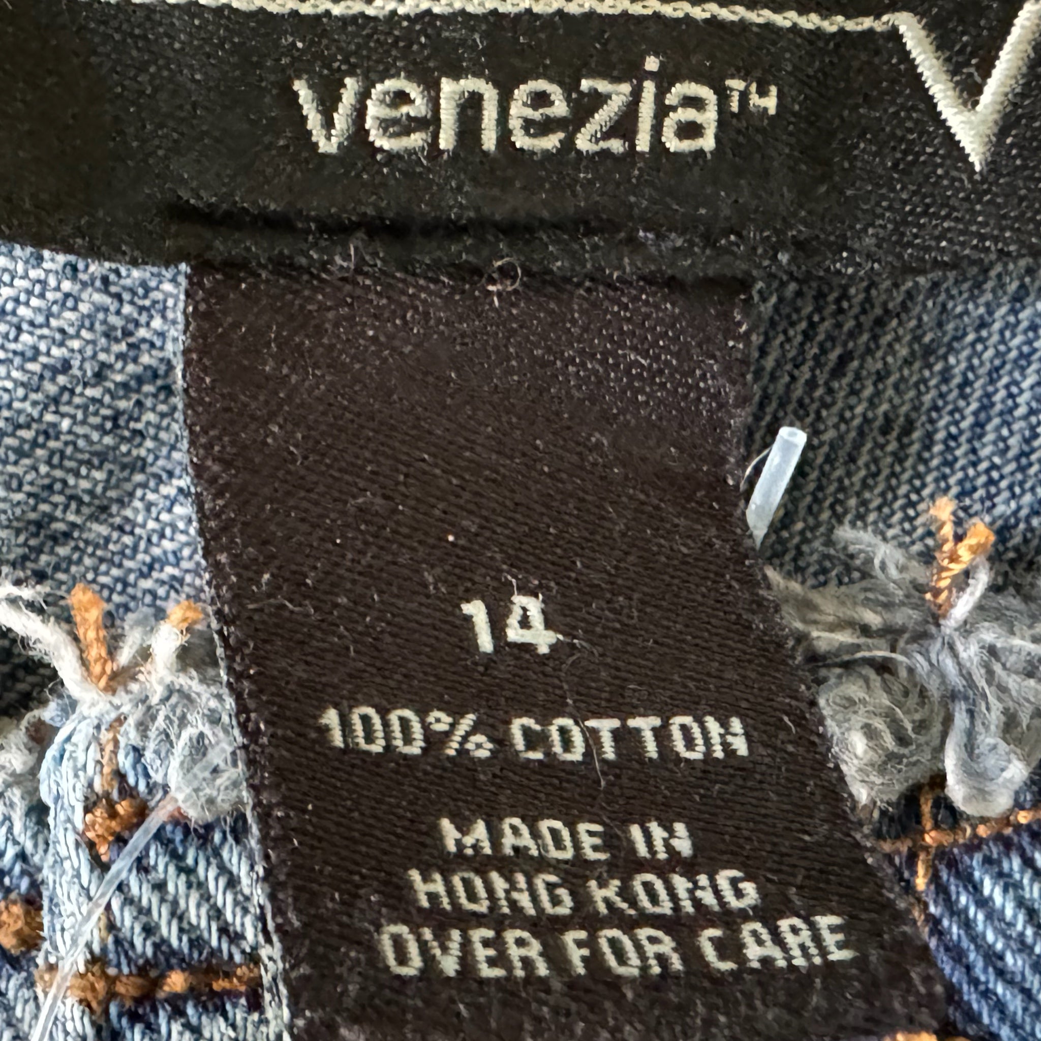 Vintage Venezia Embroidered Bootcut Jean Hippie Boho Flower Women’s Sz 14 Denim