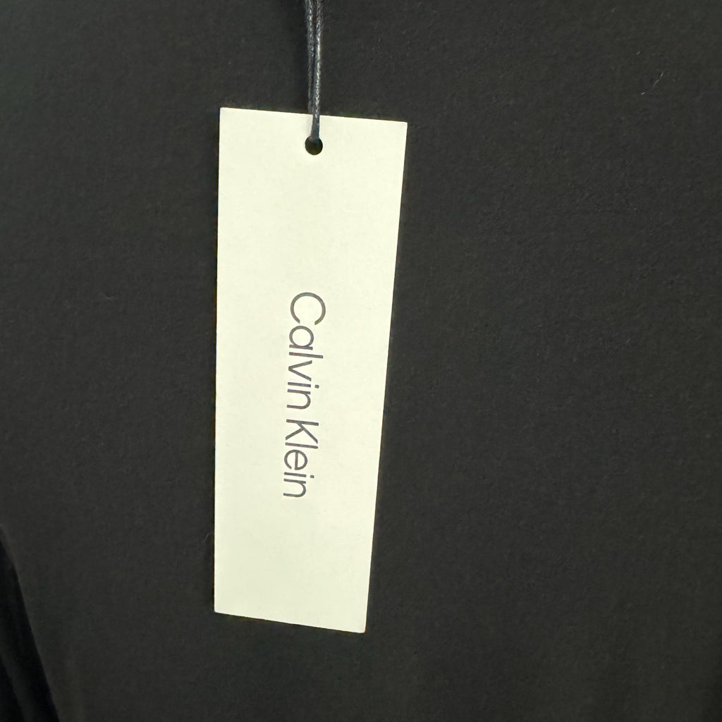 Calvin Klein Modern Essentials Black Blouse NWT Sheer Sleeve Women’s Size L