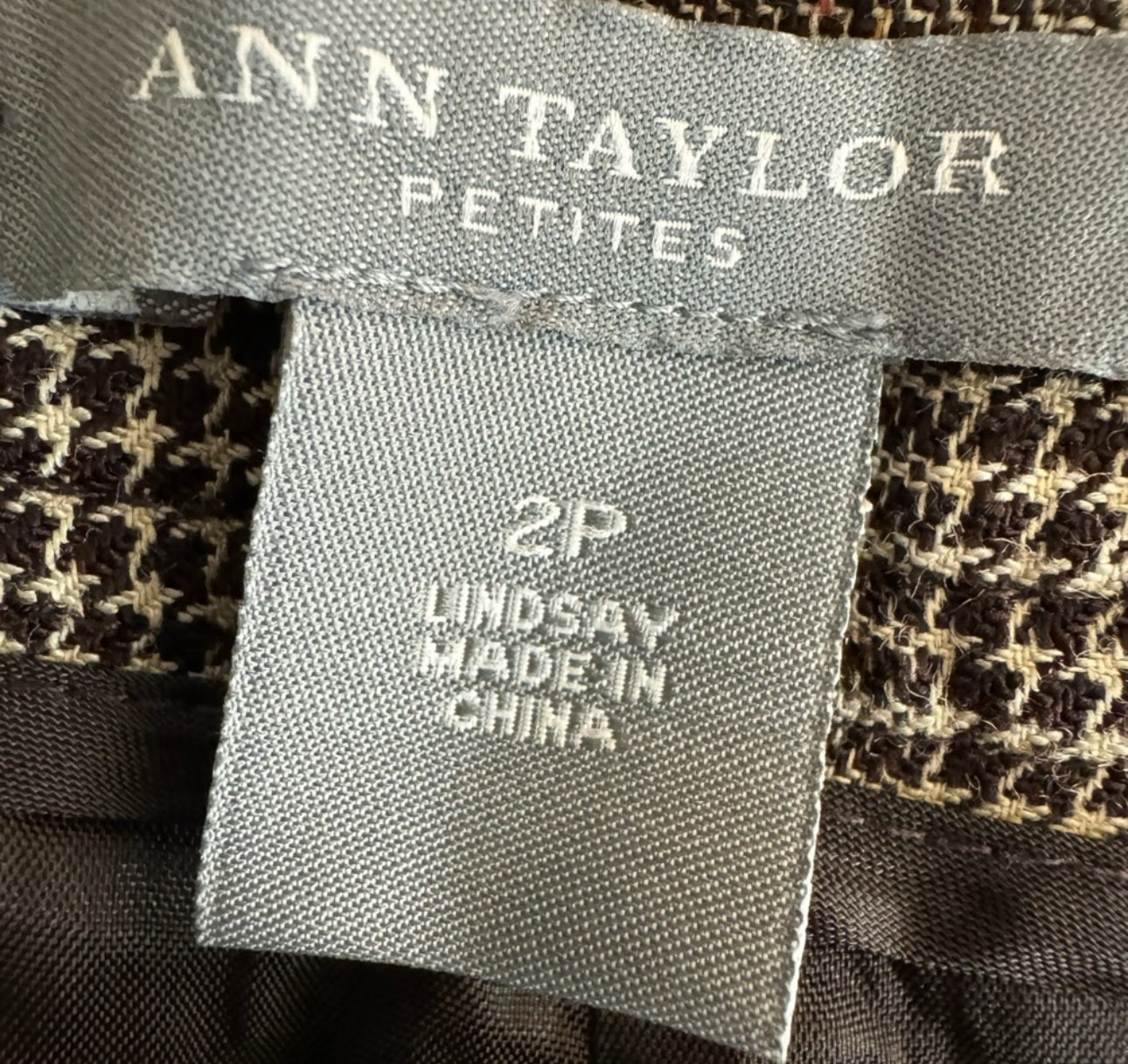 Ann Taylor Wool Blend Plaid Dress Pant Trousers Autumn Check Flare Leg Sz 2P