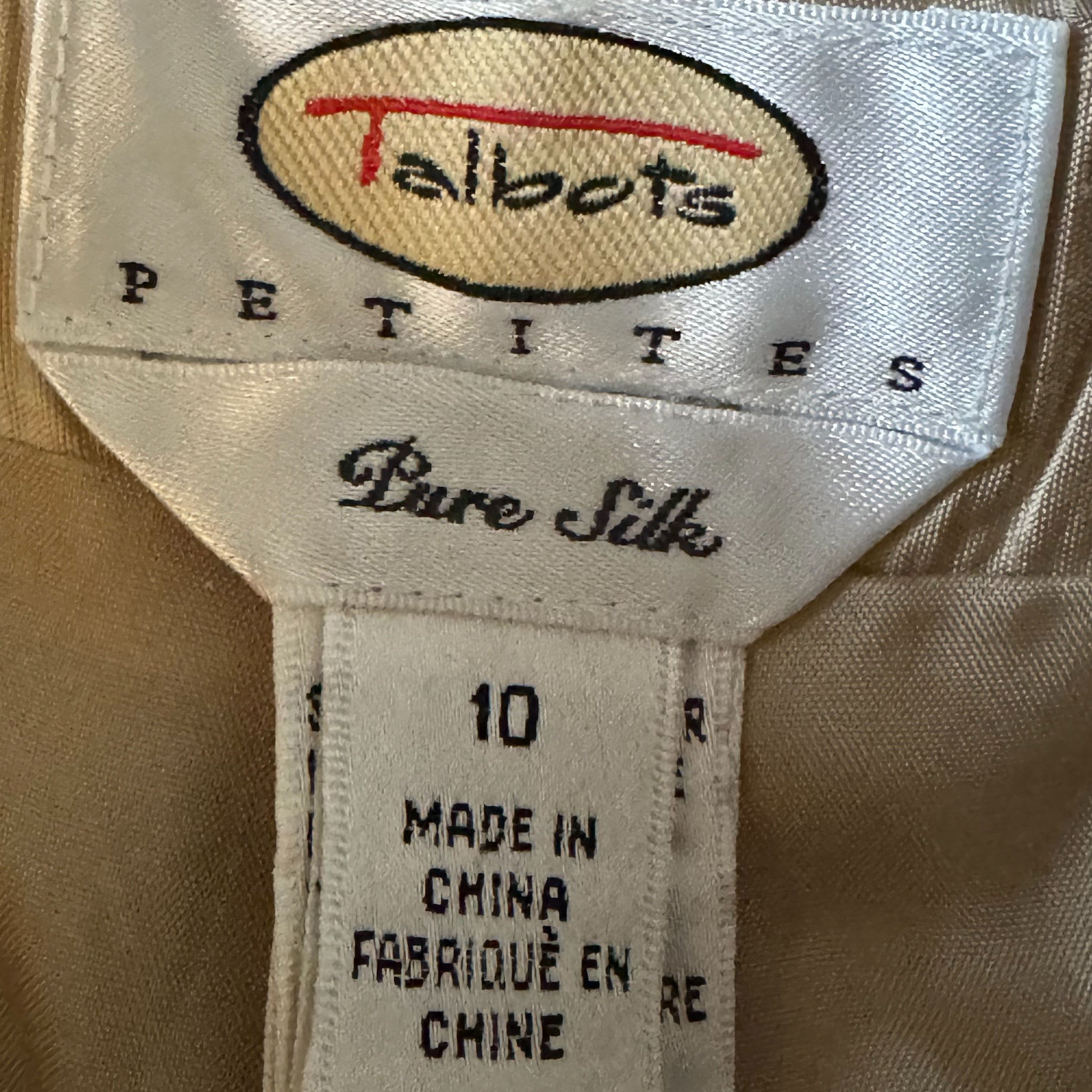 Vintage TALBOTS Petites 100% Silk Pant 28” High Rise Straight Sz 10 (fits 6/8)P