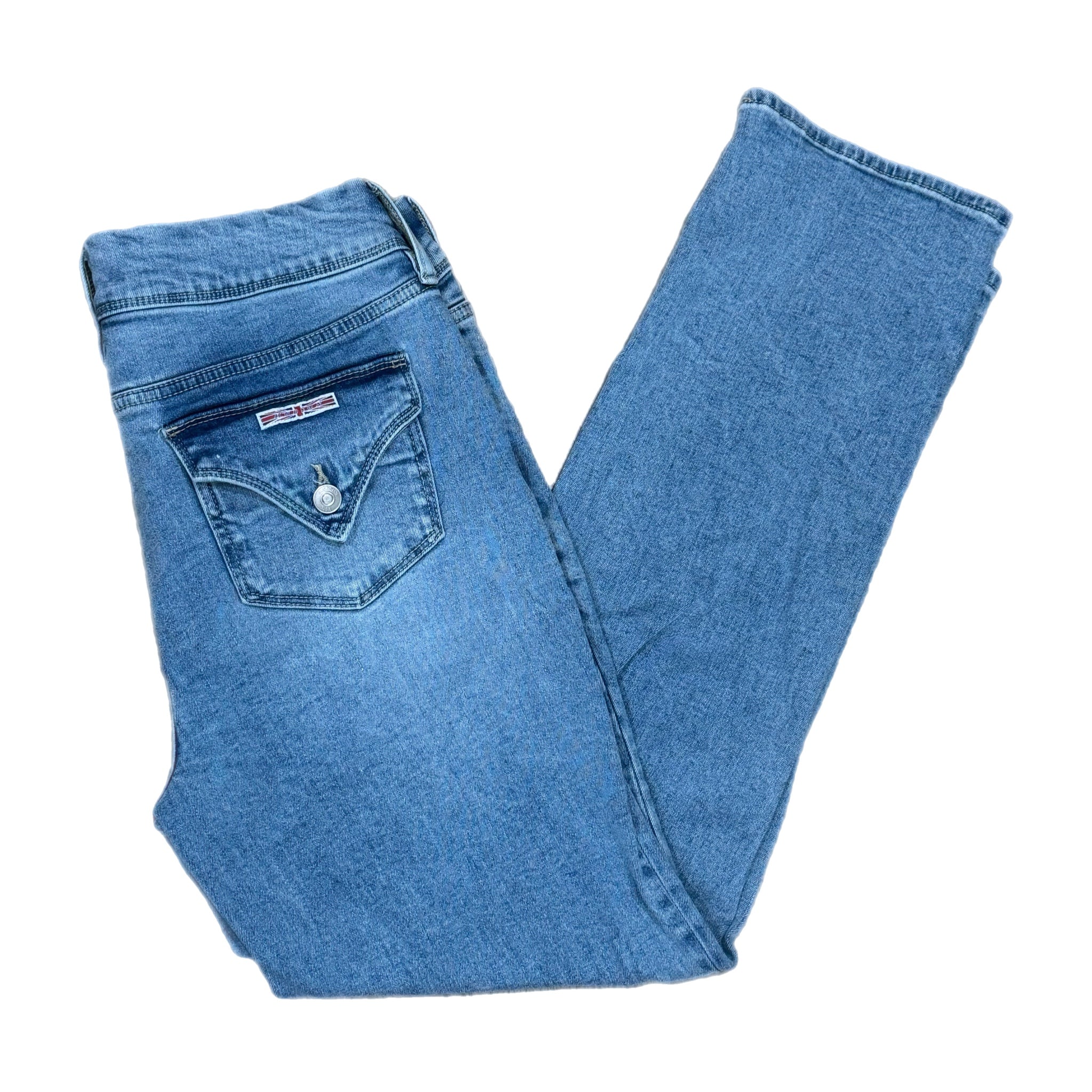 HUDSON Jeans Women’s Light Wash Straight Leg Flap Pockets Denim Mid Rise Sz 8