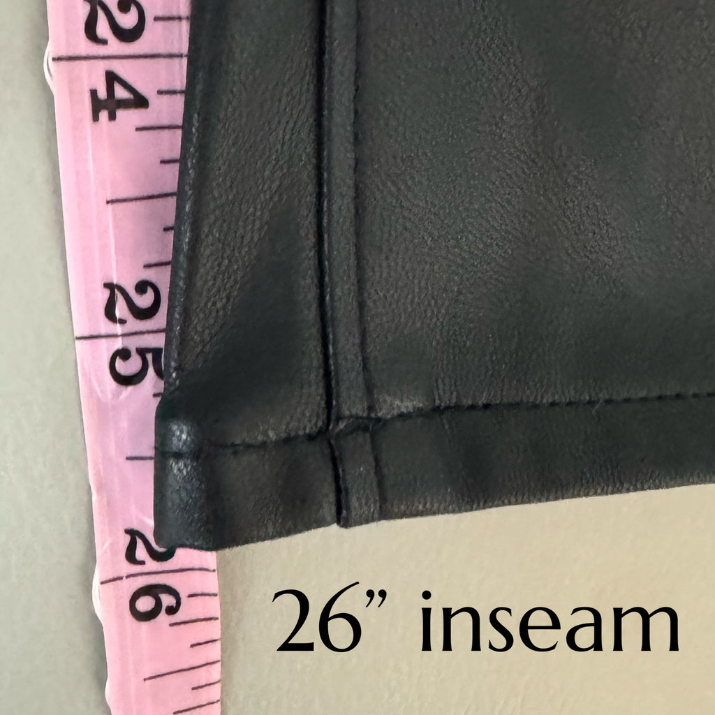 Ann Taylor LOFT Vegan Leather Pants Straight Leg High Rise Black NWT Women Sz 16